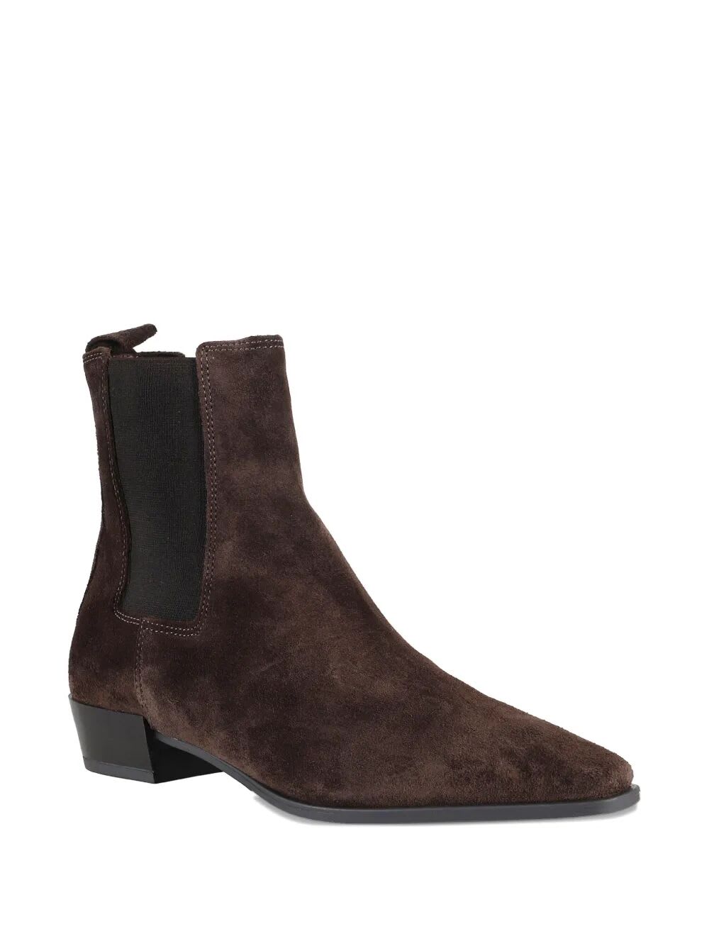 Copenhagen Pointed Toe Calf Suede Ankle Boots In Brown