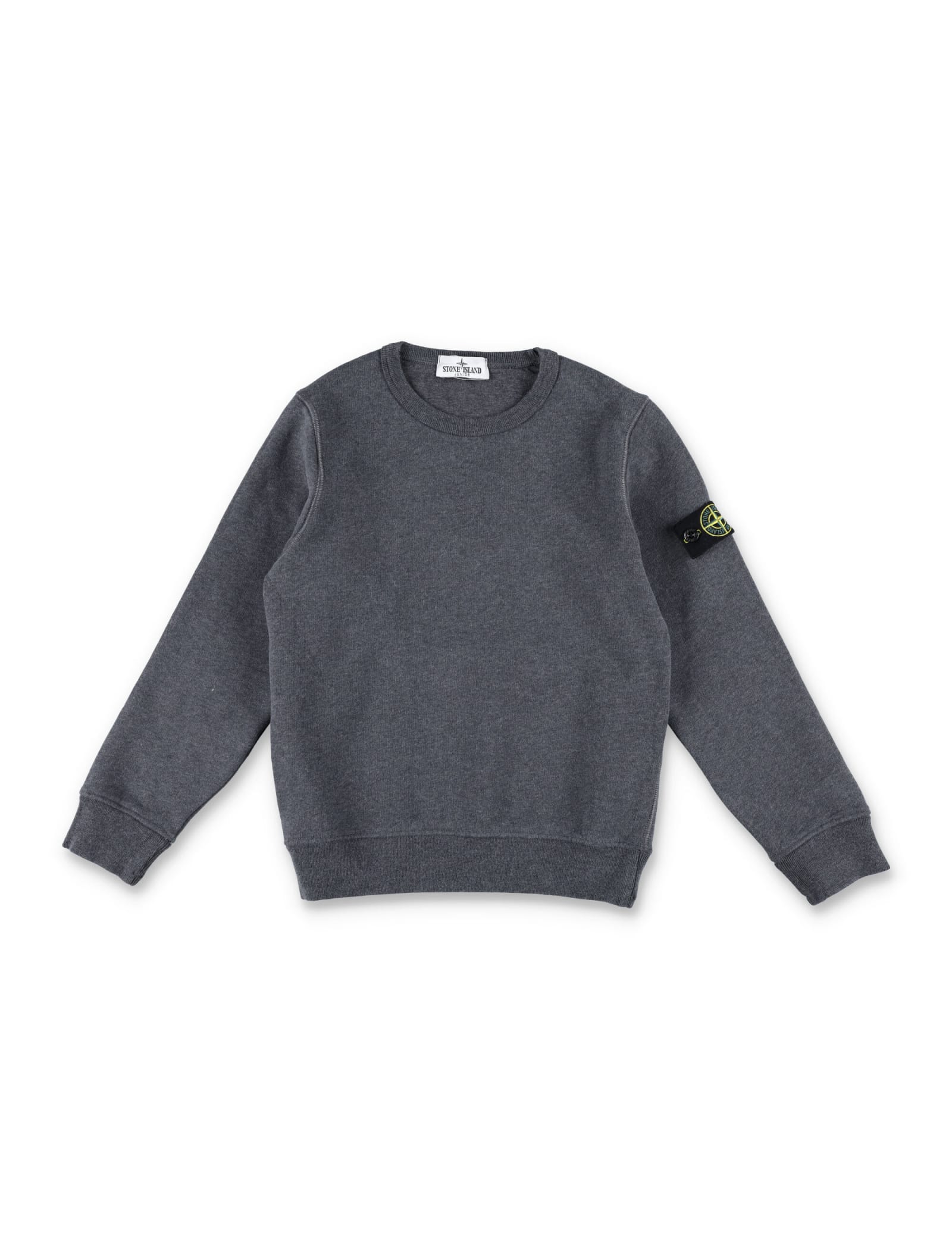 Shop Stone Island Junior Crew Neck Basic Fleece In Dark Grey