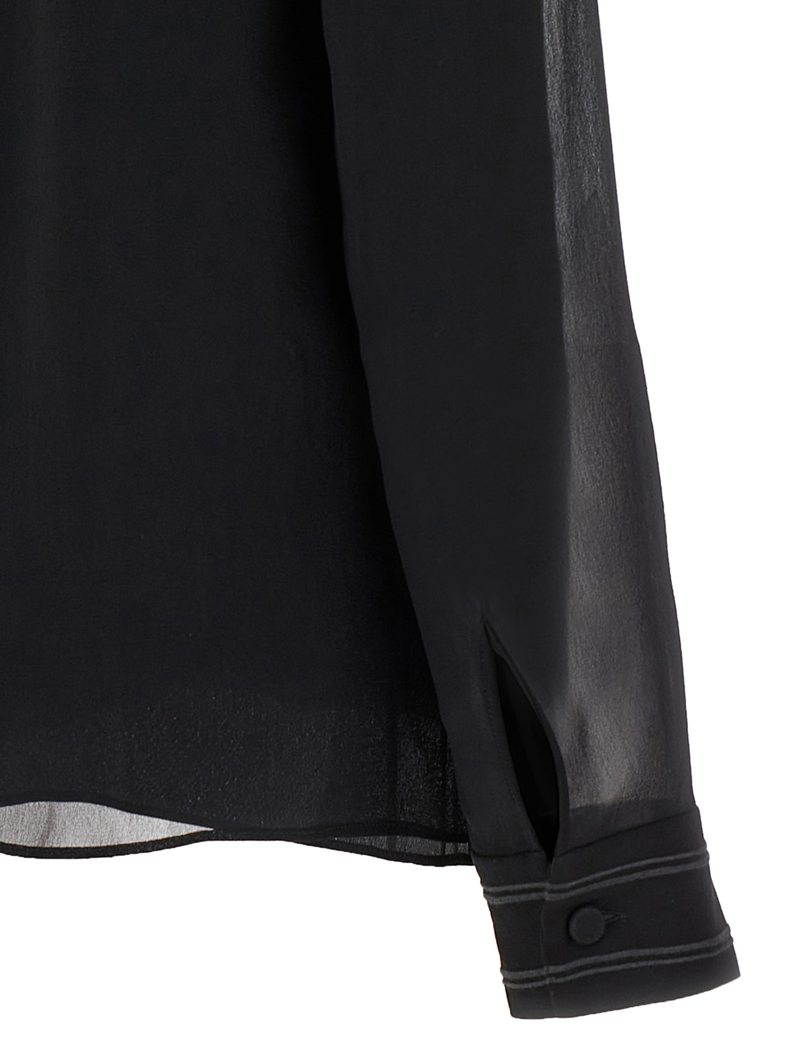 Shop Gucci Georgette Blouse In Black