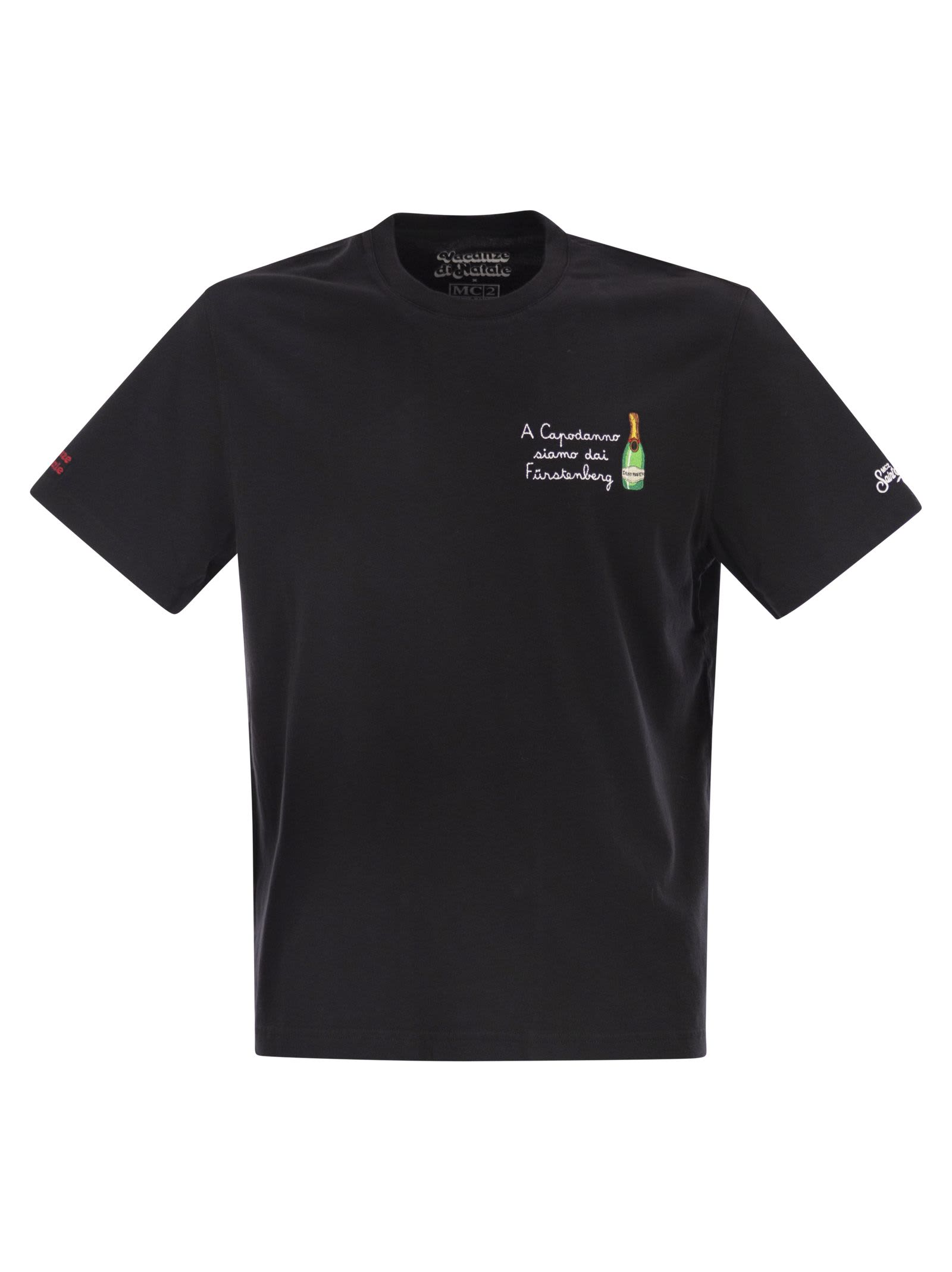 Mc2 Saint Barth Portofino Mi Piacciono Le Bocce Grandi T-shirt In Black