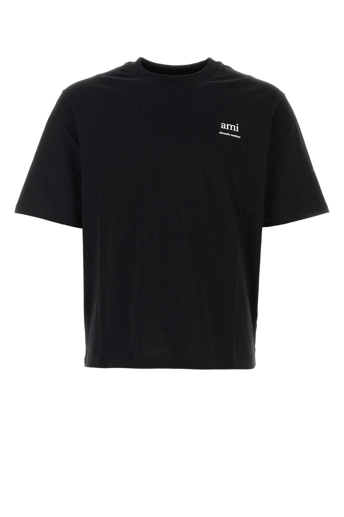 AMI ALEXANDRE MATTIUSSI BLACK COTTON T-SHIRT 