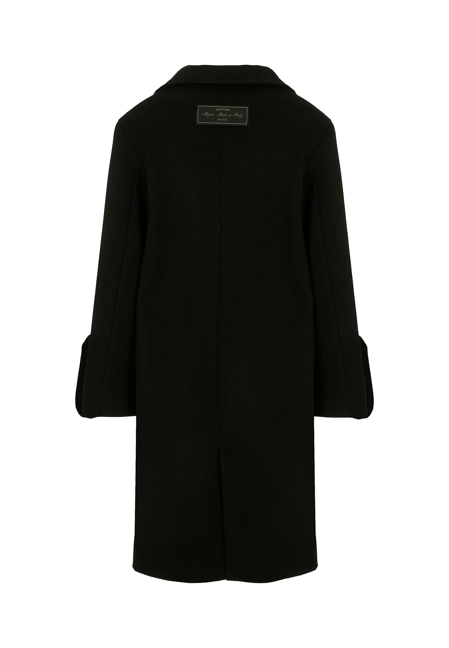 Msgm Button-detailed Flared-cuff Coat In Black