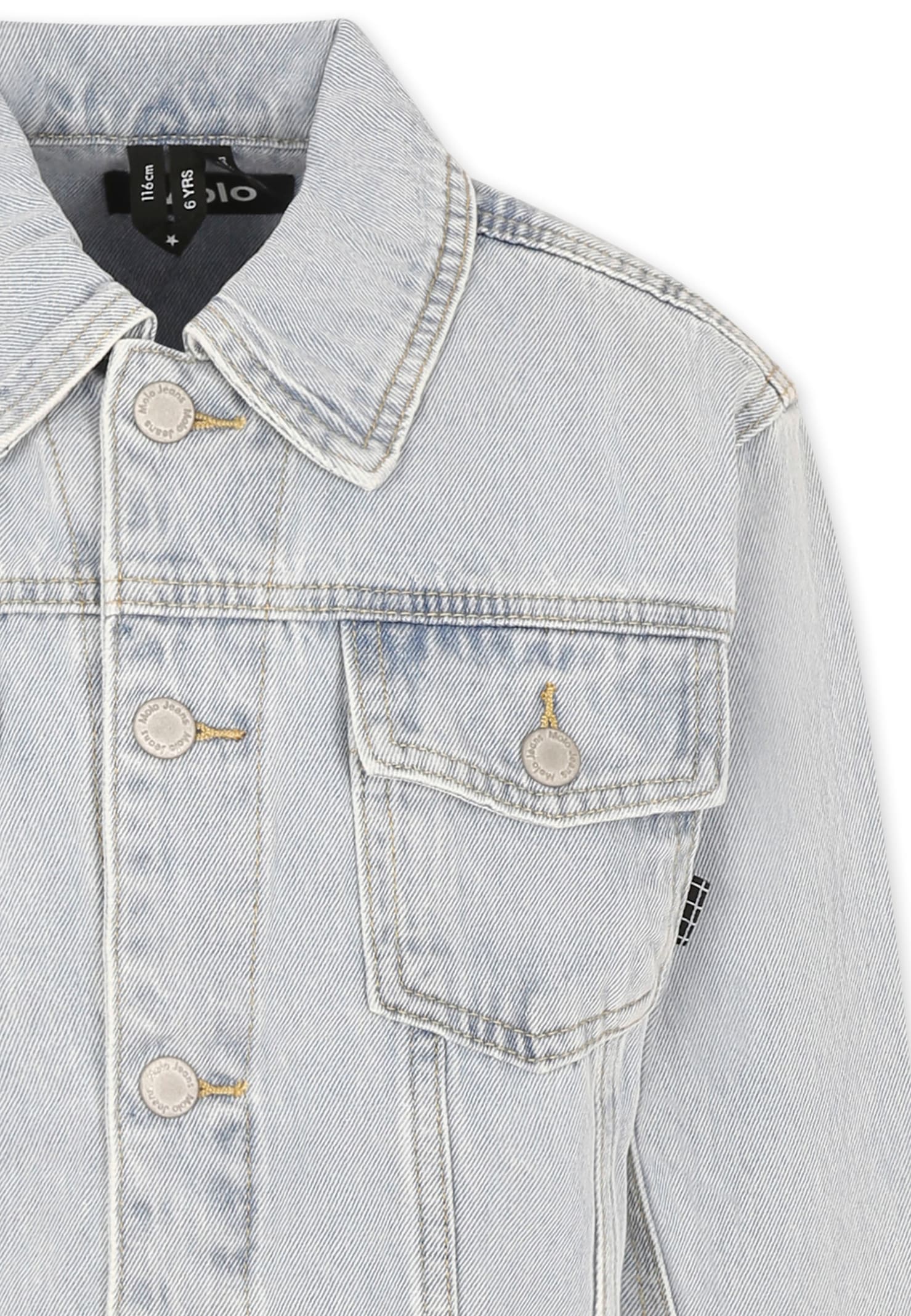 Molo Denim Jacket For Kids With Banana In Denim