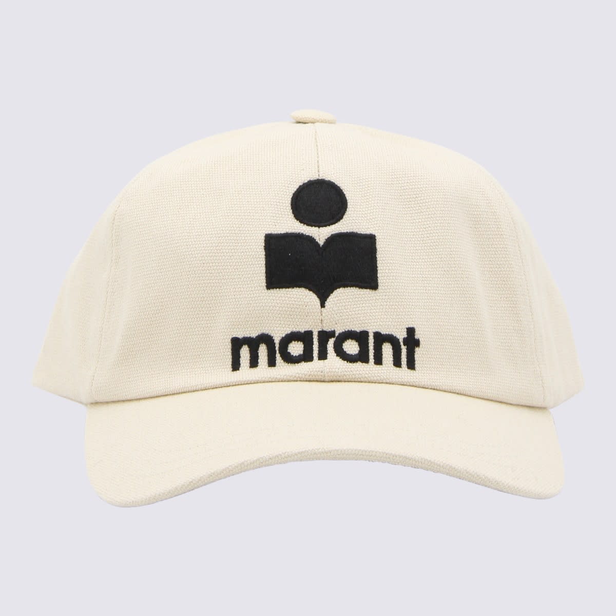 Shop Isabel Marant Cream And Black Cotton Baseball Cap In Ecru/black
