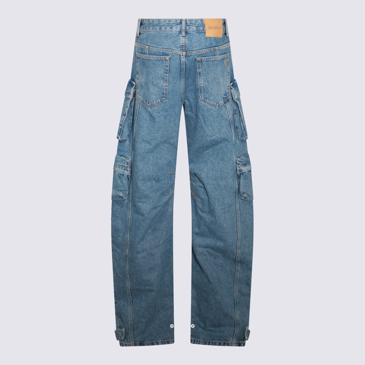 Shop Attico Blue Cotton Denim Jeans