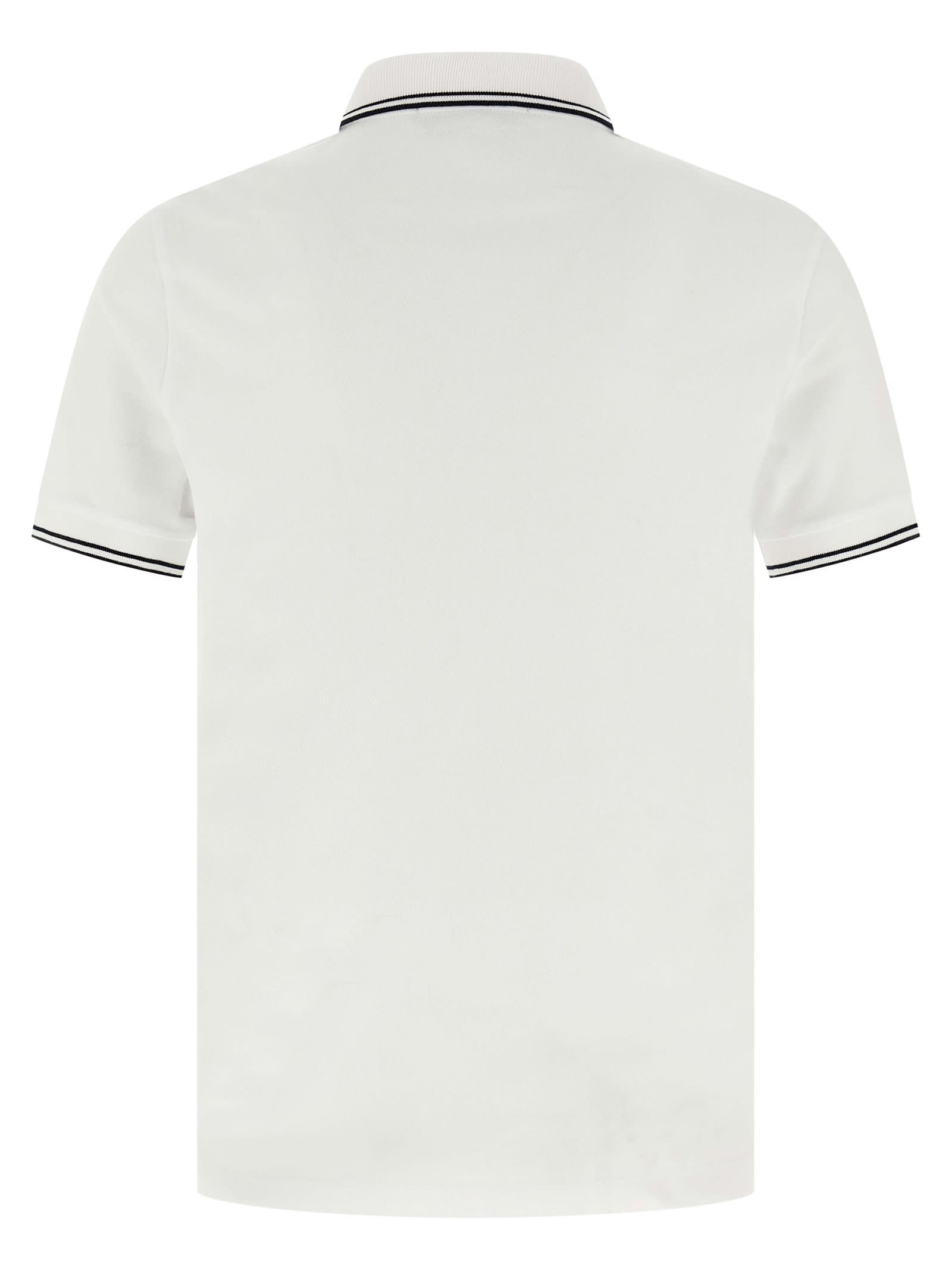Stone Island White Polo Logo Patch In White