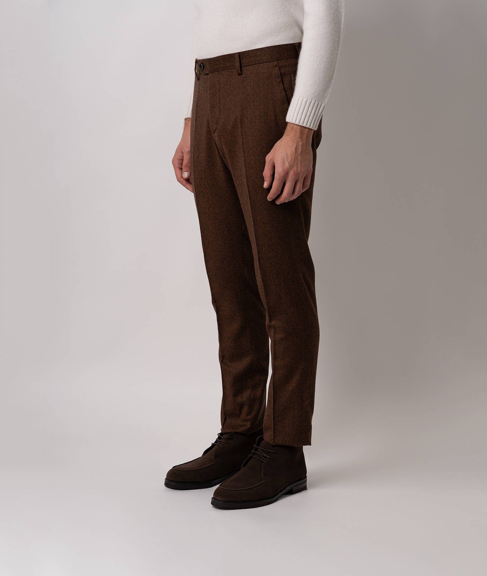 Larusmiani Velvet Trousers Howard Pants In Brown