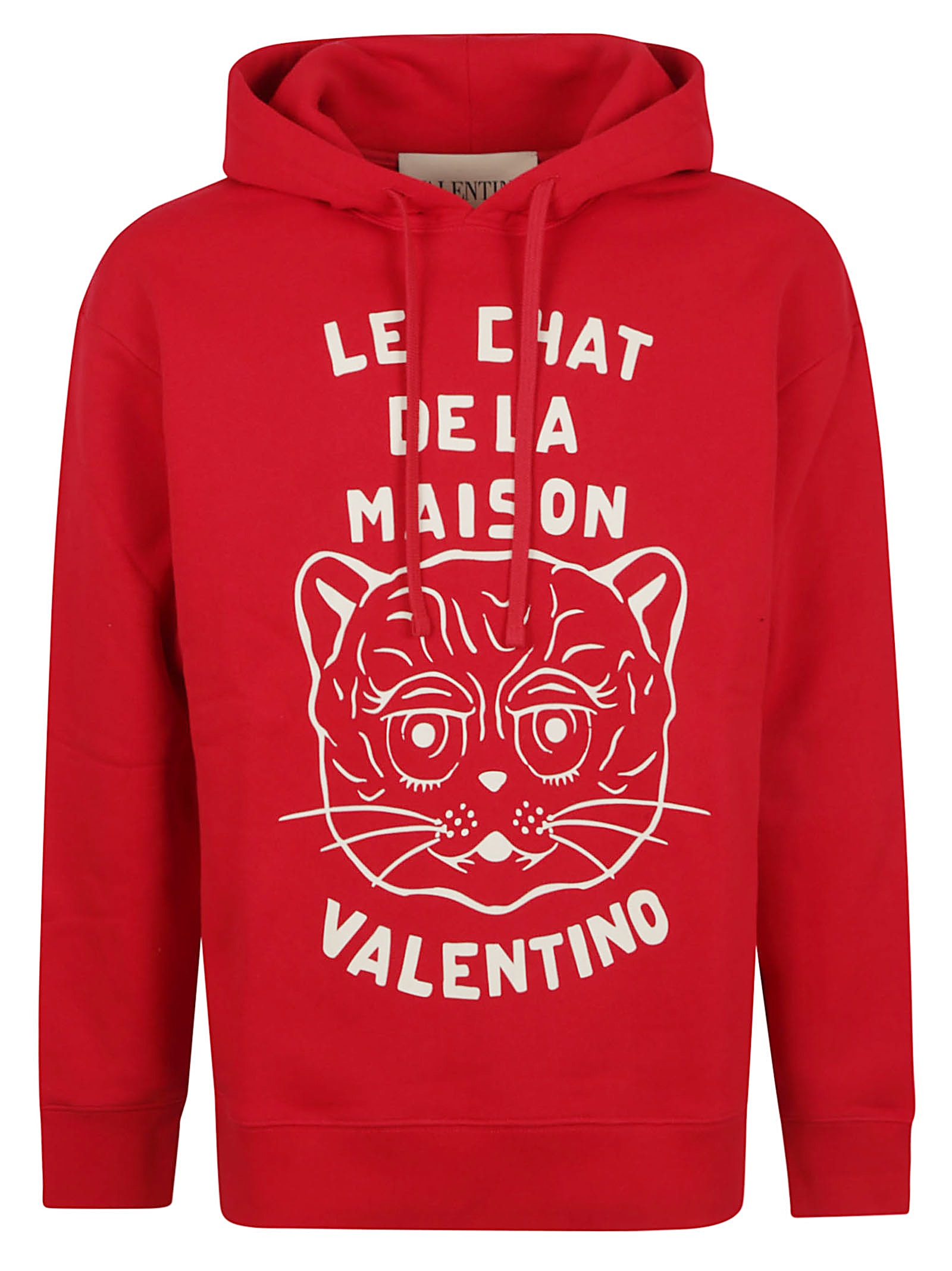Valentino Cotton Sweatshirt With Hood And Graphic Print