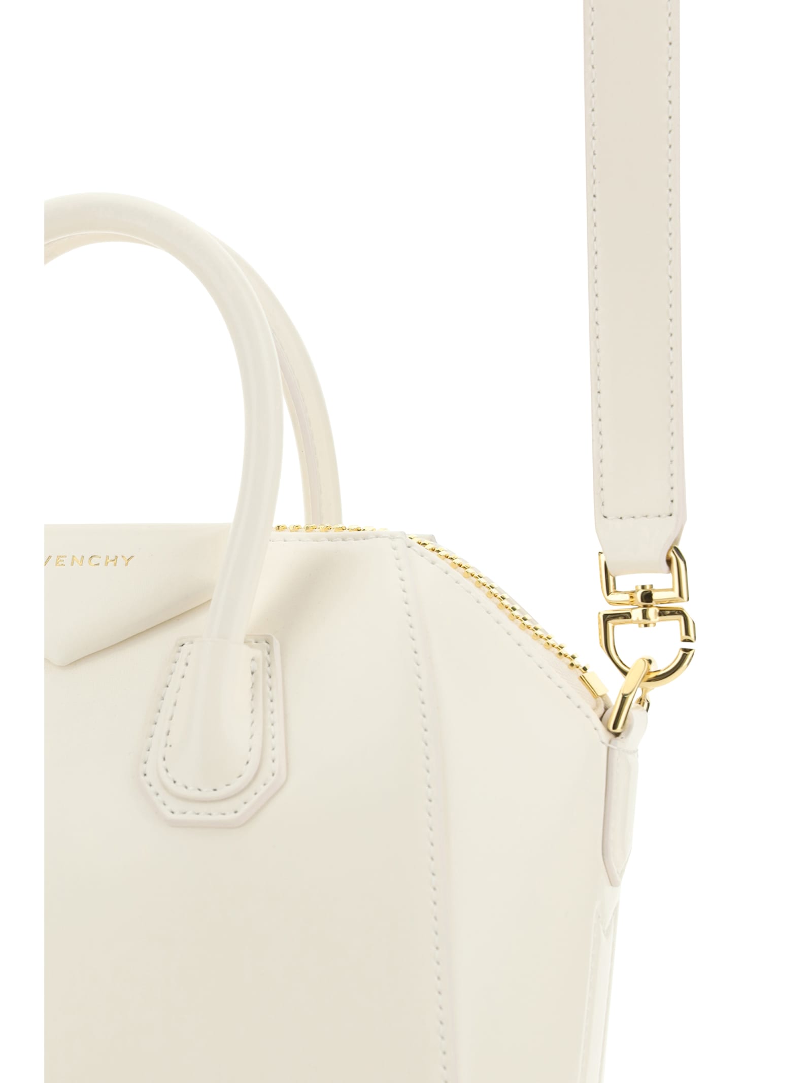 Shop Givenchy Mini Antigona Handbag In White