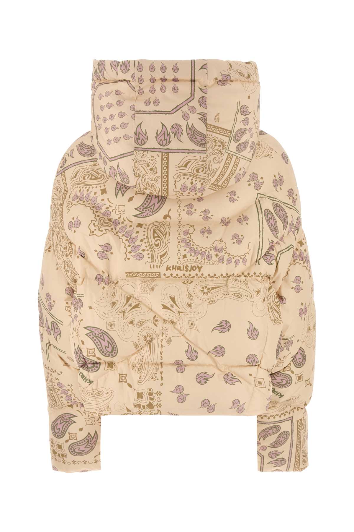 Shop Khrisjoy Printed Polyester Down Jacket In Butter