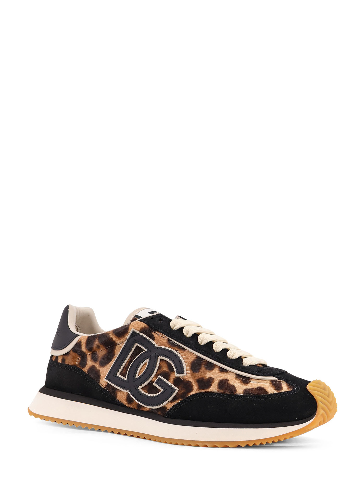 Dolce & Gabbana Animal Print Low Top Sneakers With Rubber Sole In Multi
