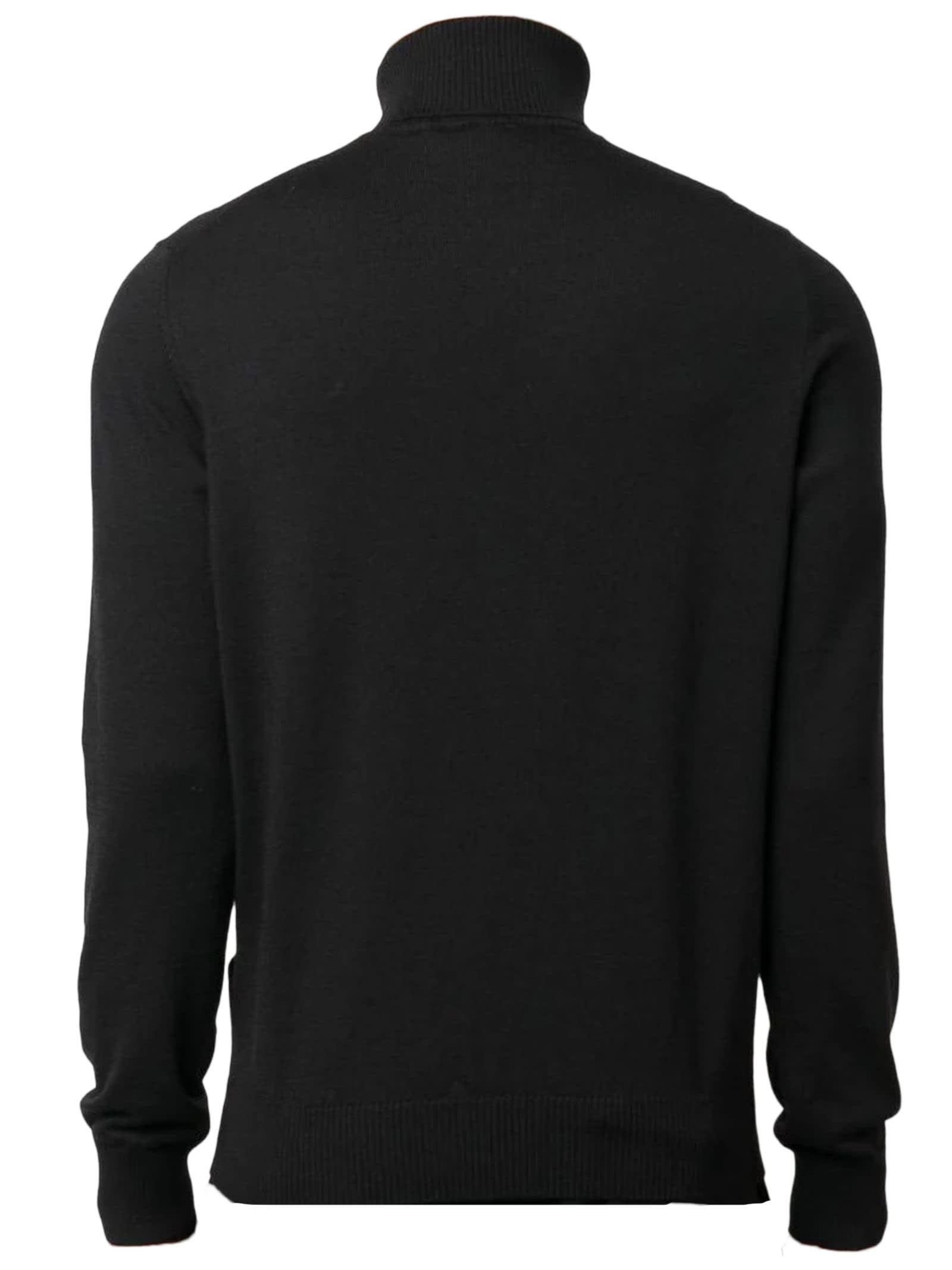 Shop Fay Black Virgin Wool Jumper