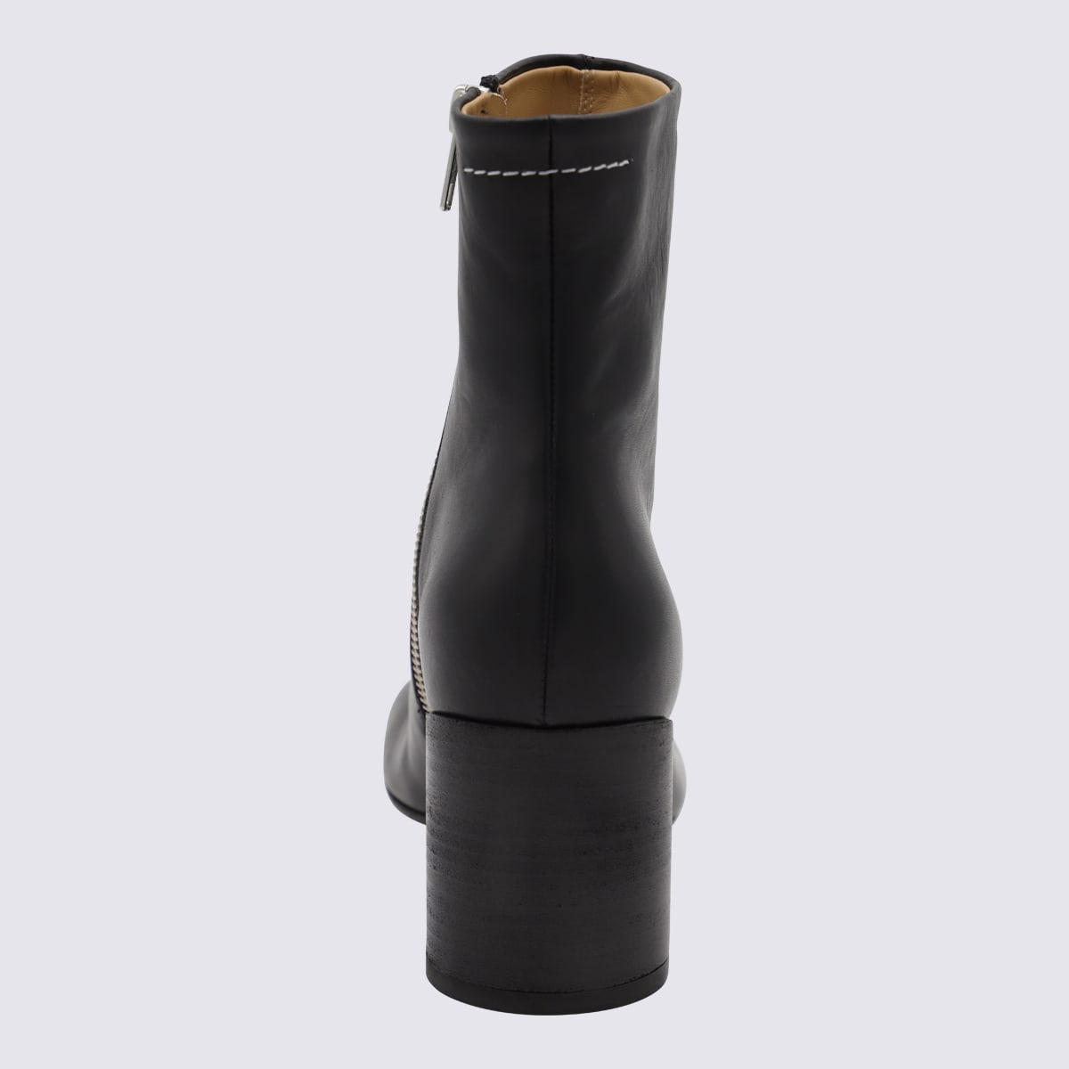 Mm6 Maison Margiela Mm6 By Maison Margiela Ankle Boots With Distinctive Seam Detail And Block Heel In Black