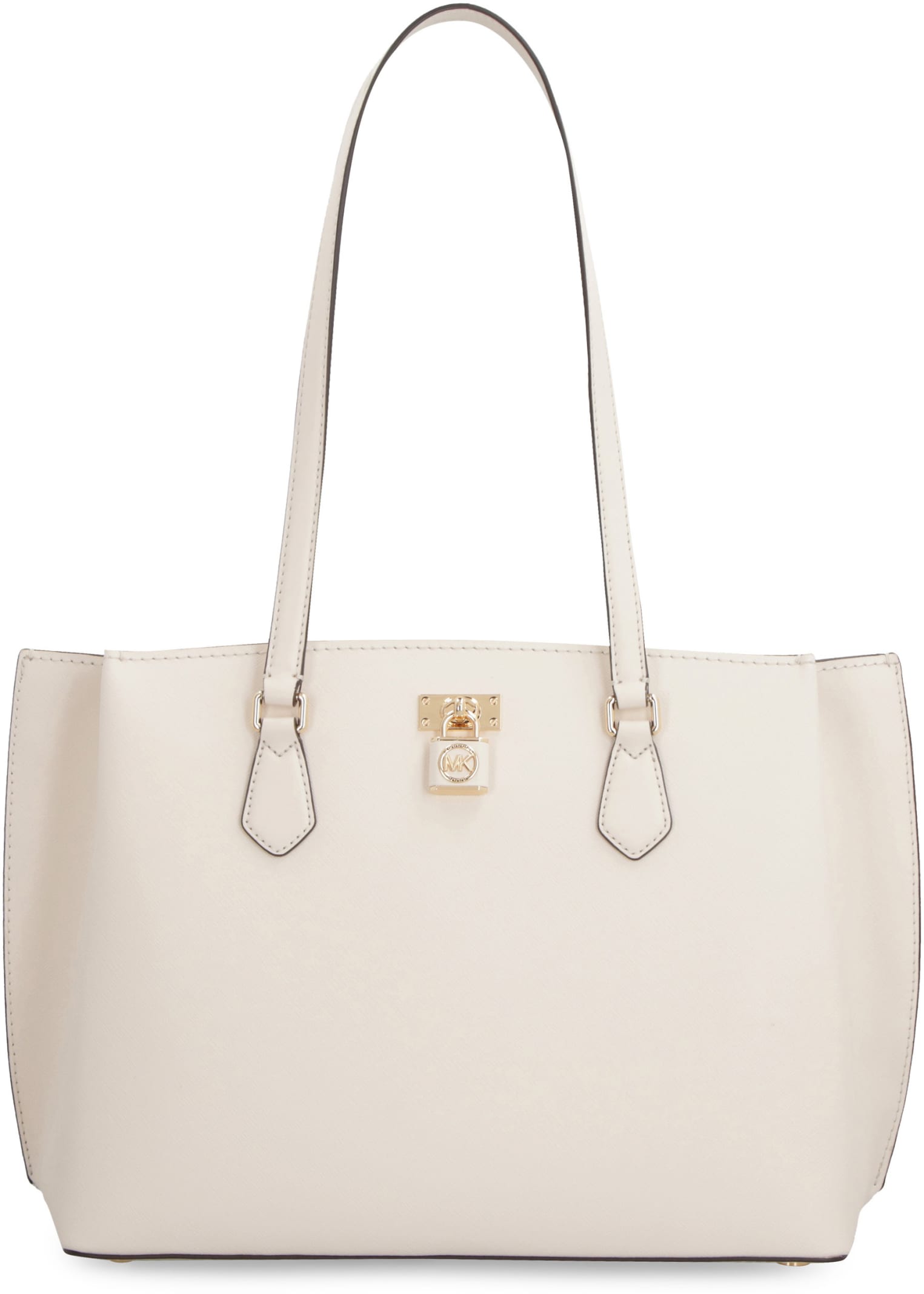 Shop Michael Michael Kors Ruby Leather Tote In Ivory