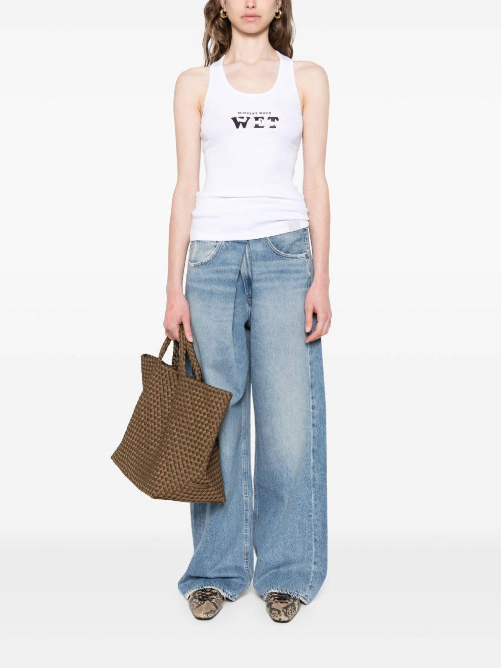 Stella Mccartney Slippery When Wet Tank Top In White