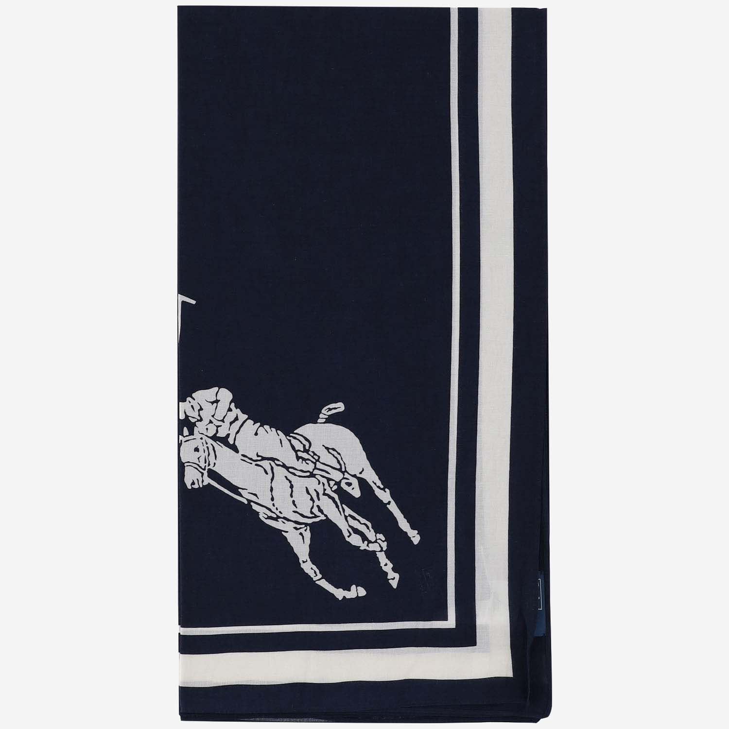 Shop Polo Ralph Lauren Cotton Scarf With Logo In Blue