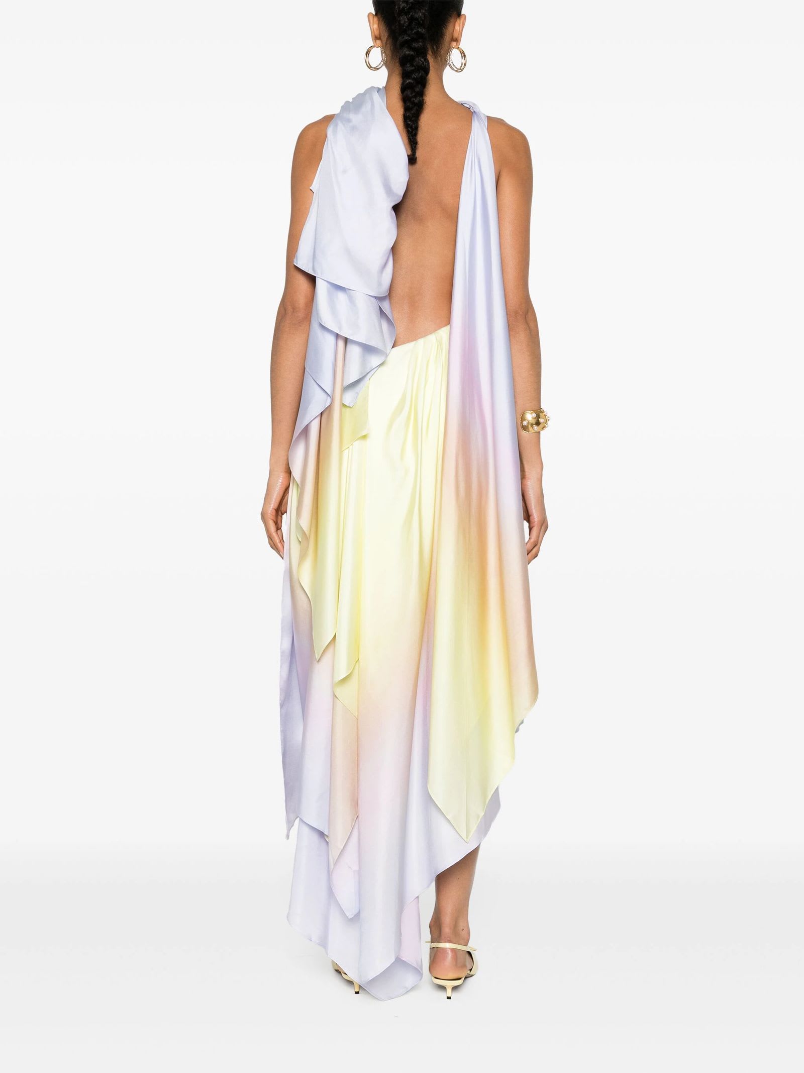 Zimmermann Harmony Draped Silk Midi Dress In Lilac