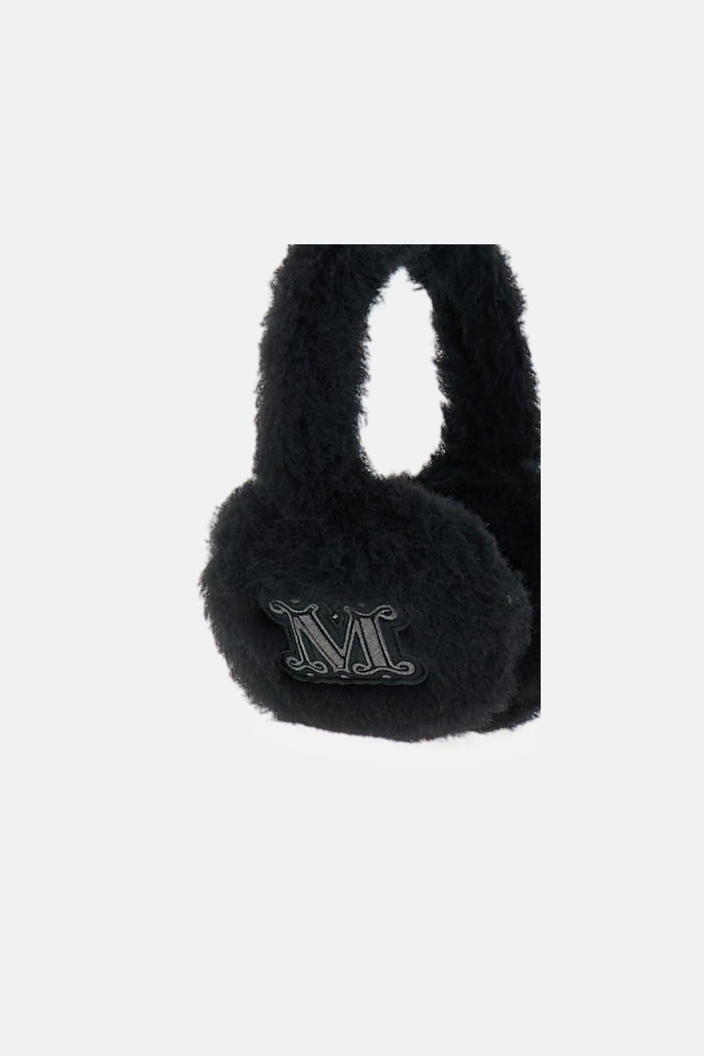 Max Mara Alpaca And Wool Teddy Fabric Earmuffs In Black