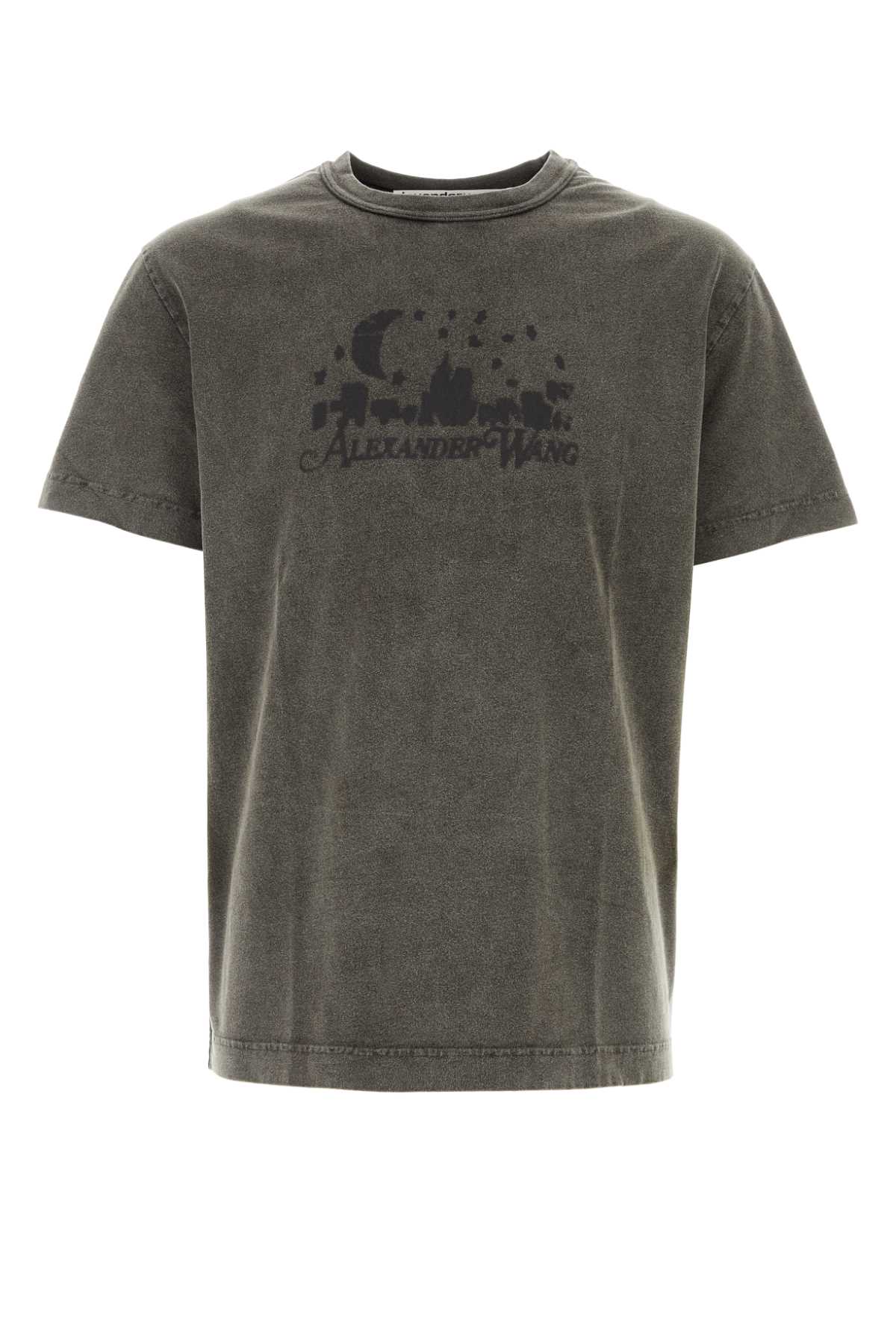 Shop Alexander Wang Graphite Cotton T-shirt In Washedcharcoal