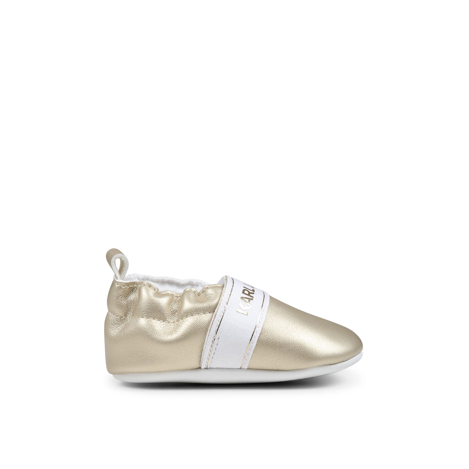 Karl Lagerfeld Gold Slip On For Babykids With Logo