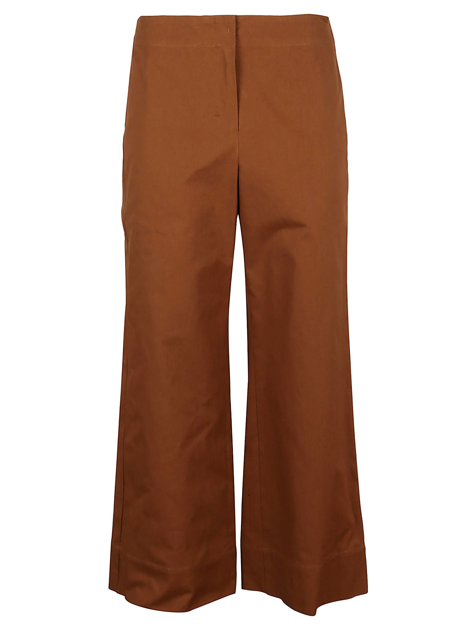 S Max Mara Brown Cotton Trousers