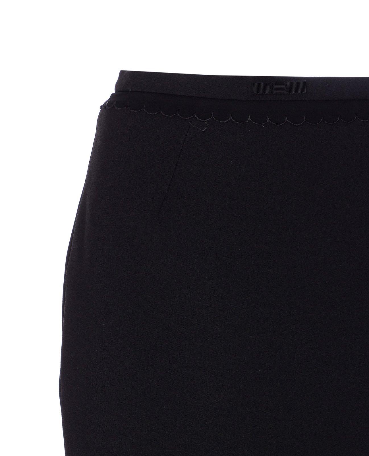 Elisabetta Franchi Longuette Skirt With Bow Detail And Back Split