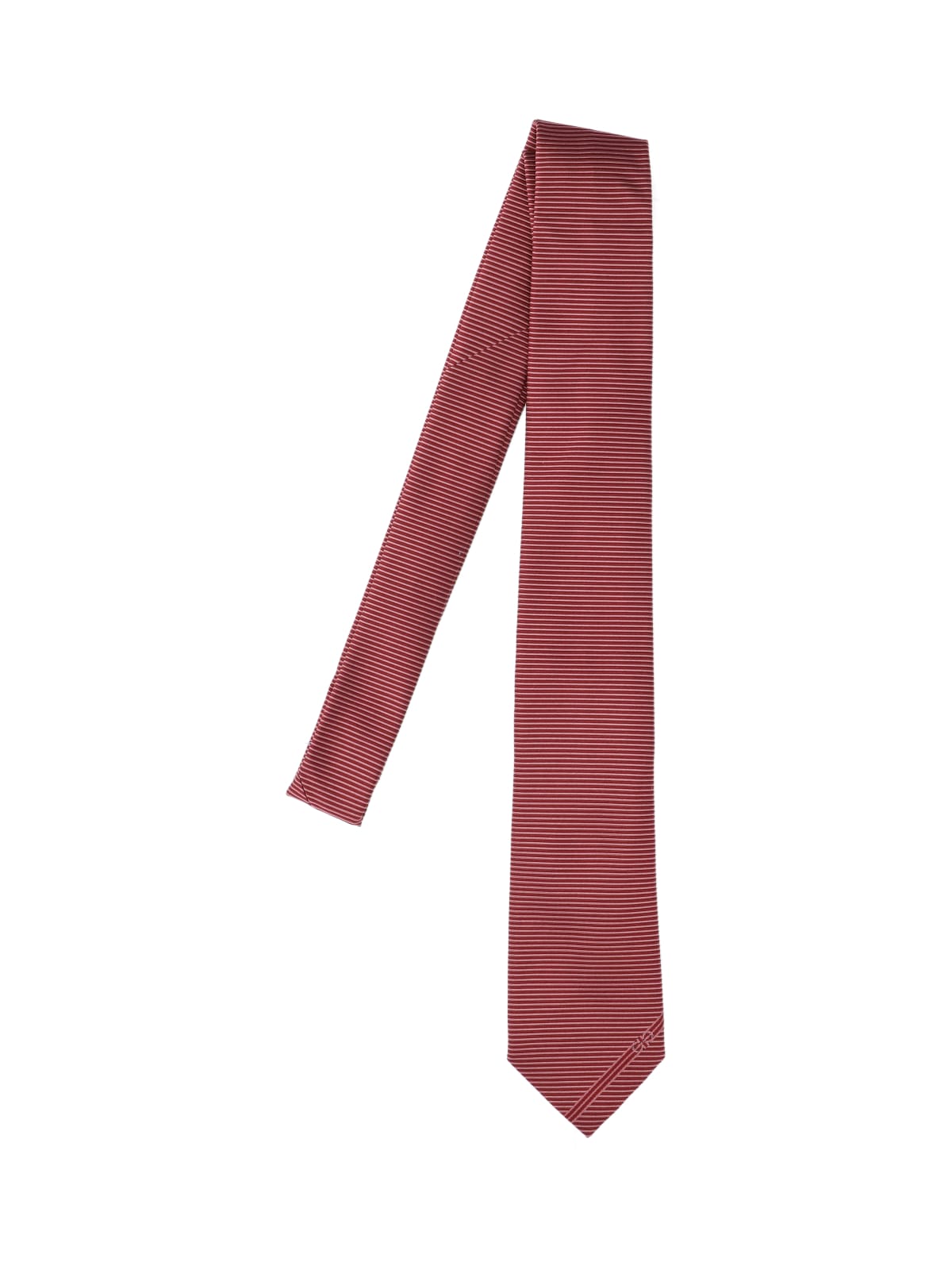 Shop Ferragamo Striped Tie In Red