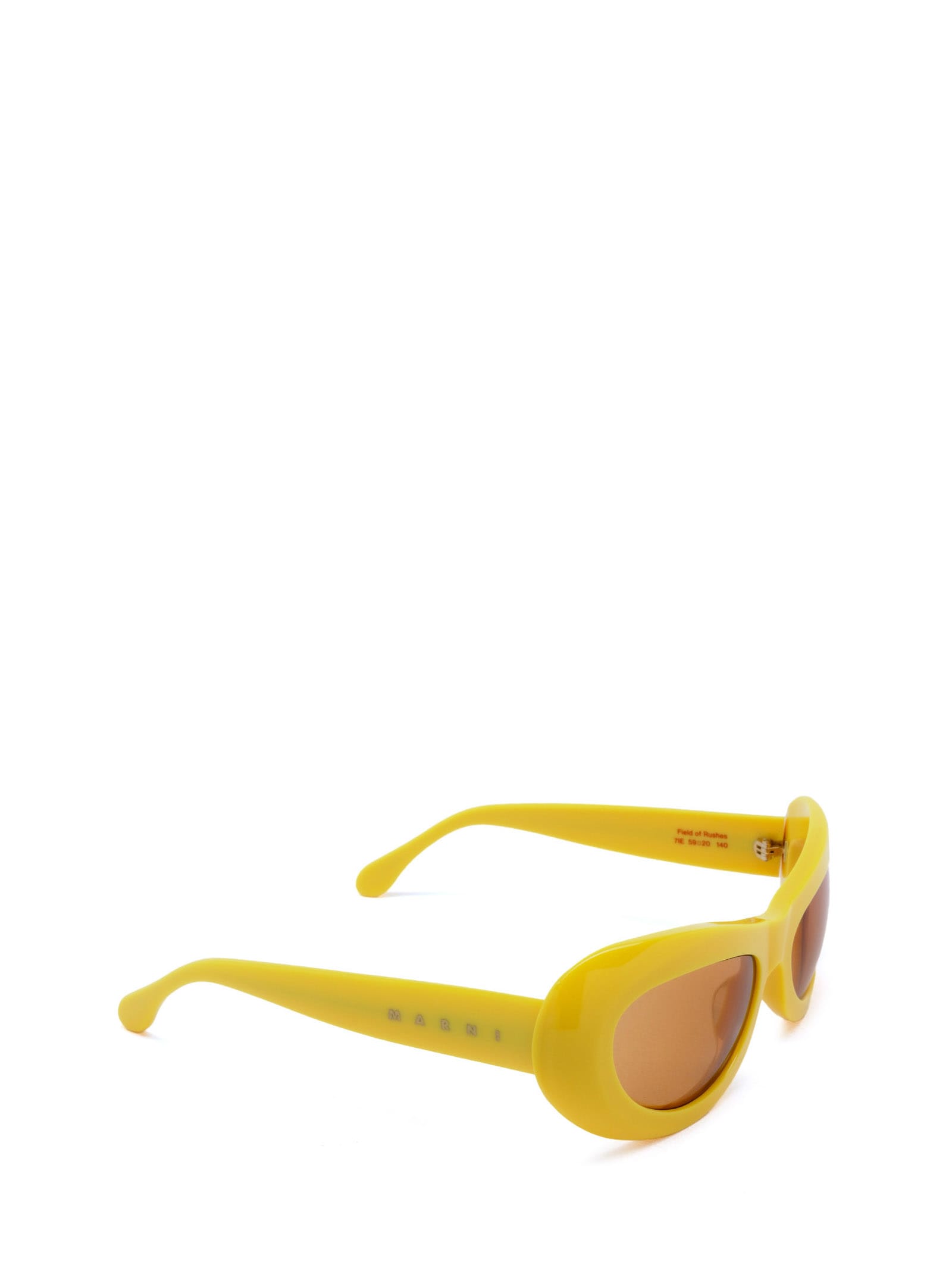 Shop Marni Eyewear Field Of Rushes Yellow Sunglasses