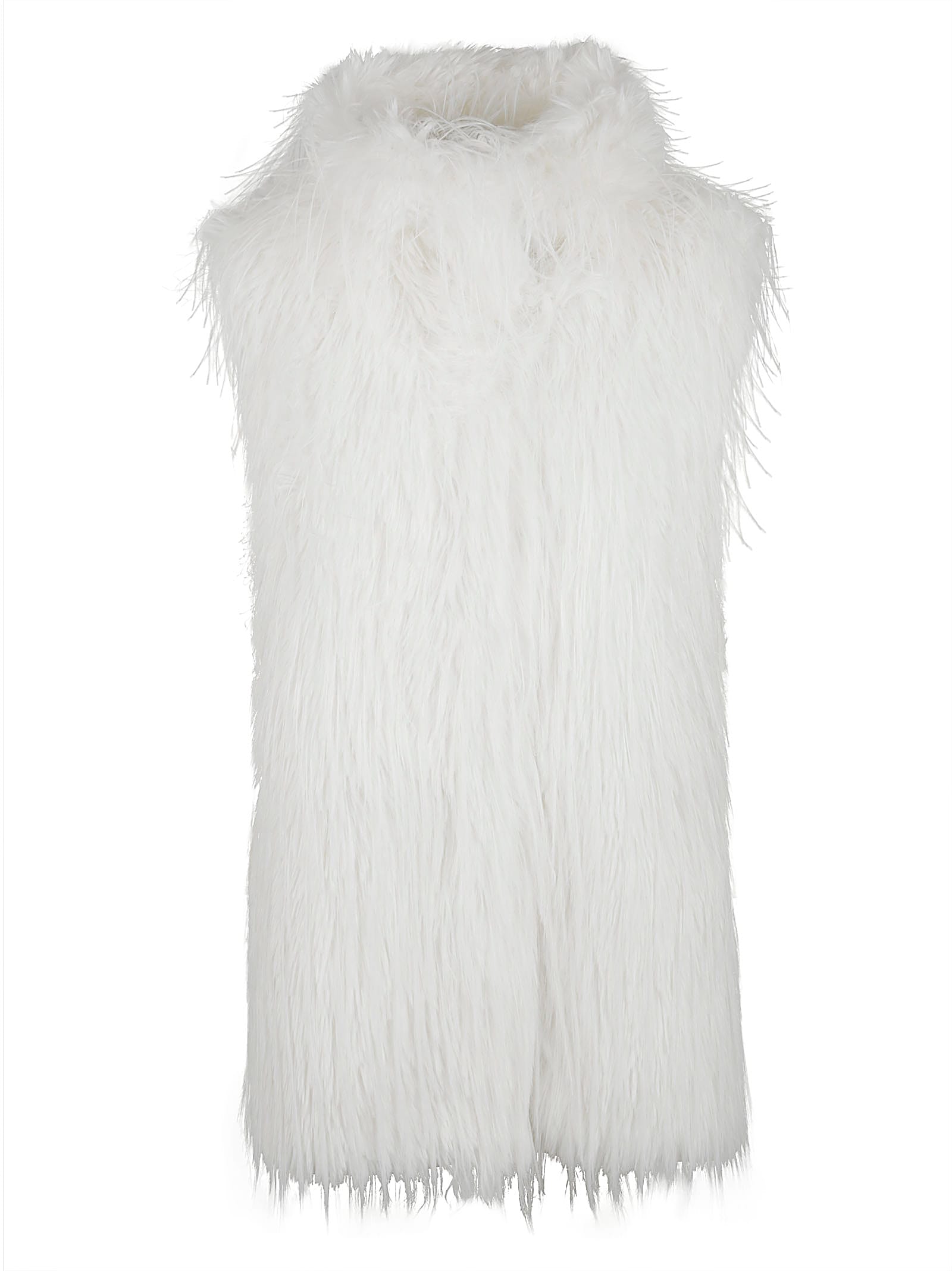Pinko Neva Gilet Simil Volpe In White