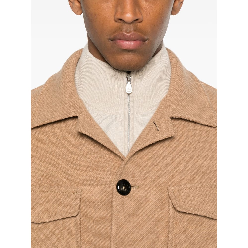 Tagliatore Long Sleeve Casual Jacket In Brown