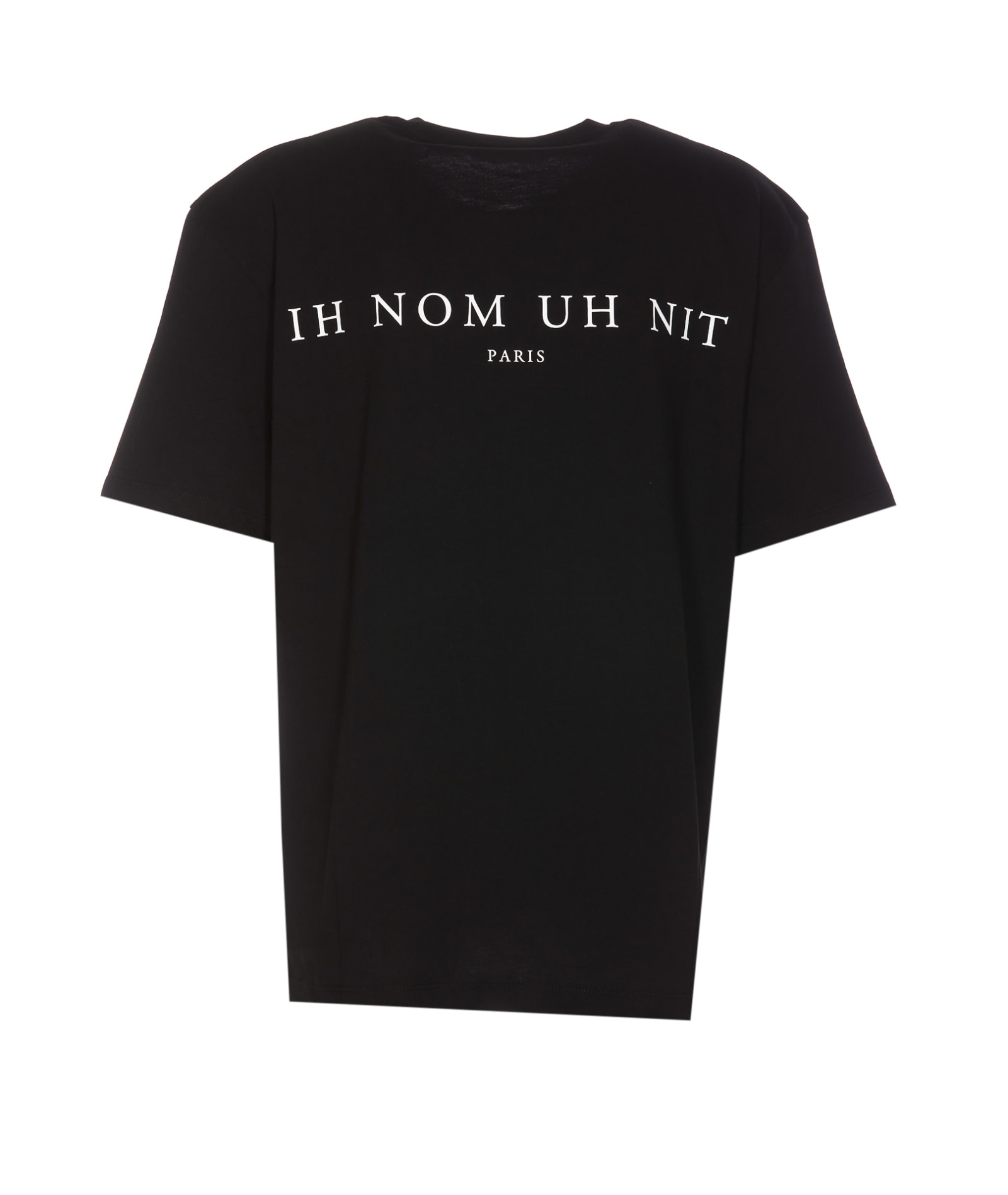 Shop Ih Nom Uh Nit Logo T-shirt With Newspaper Mask Print In Black
