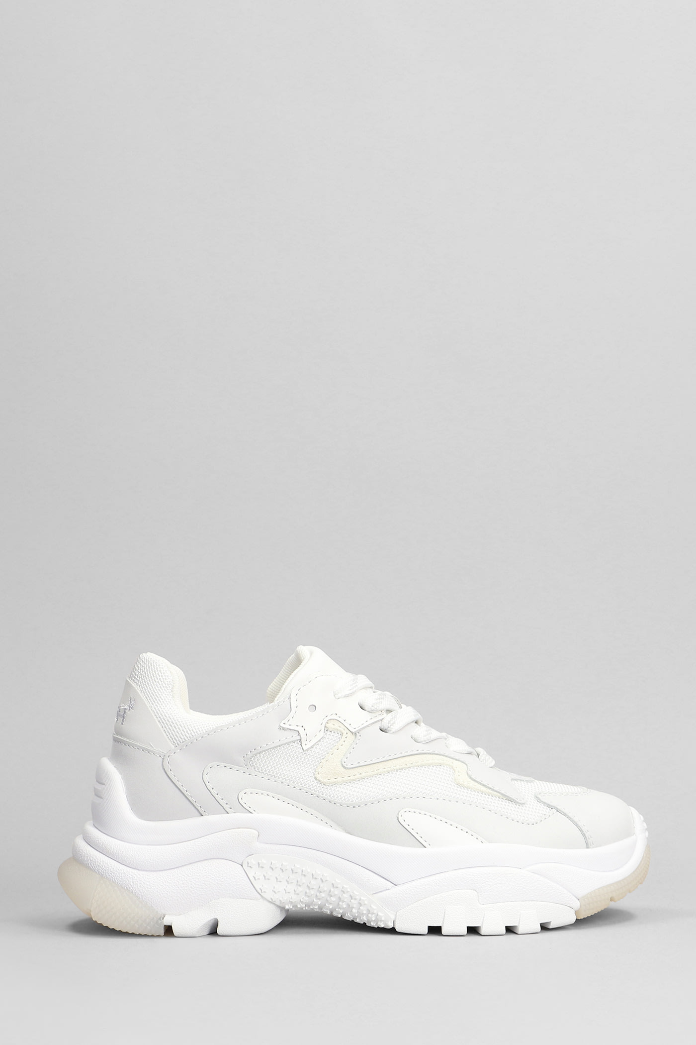 Addict Sneakers In White Leather And Fabric