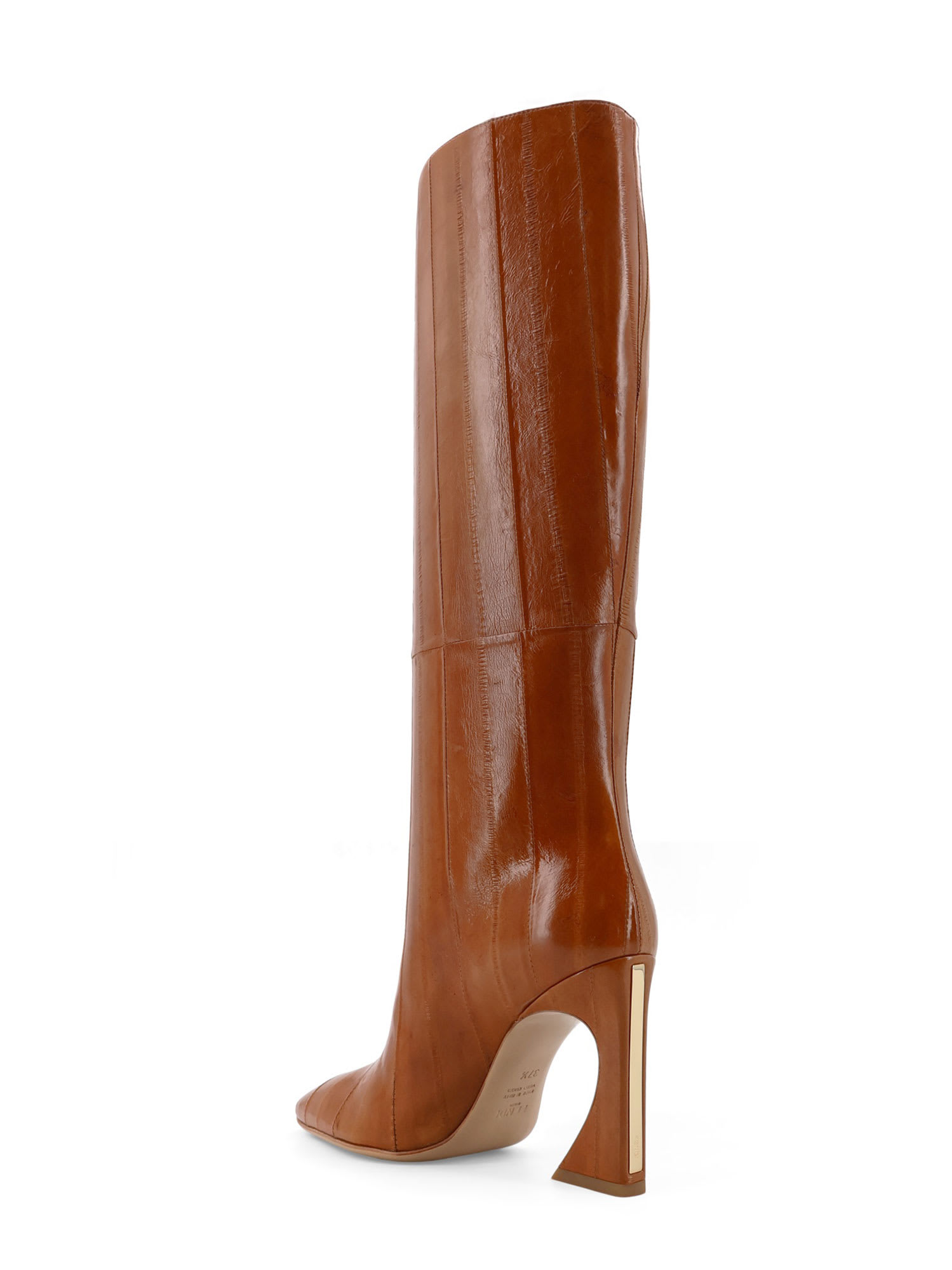 Fendi Beige Hagfish Leather Boots In Nude