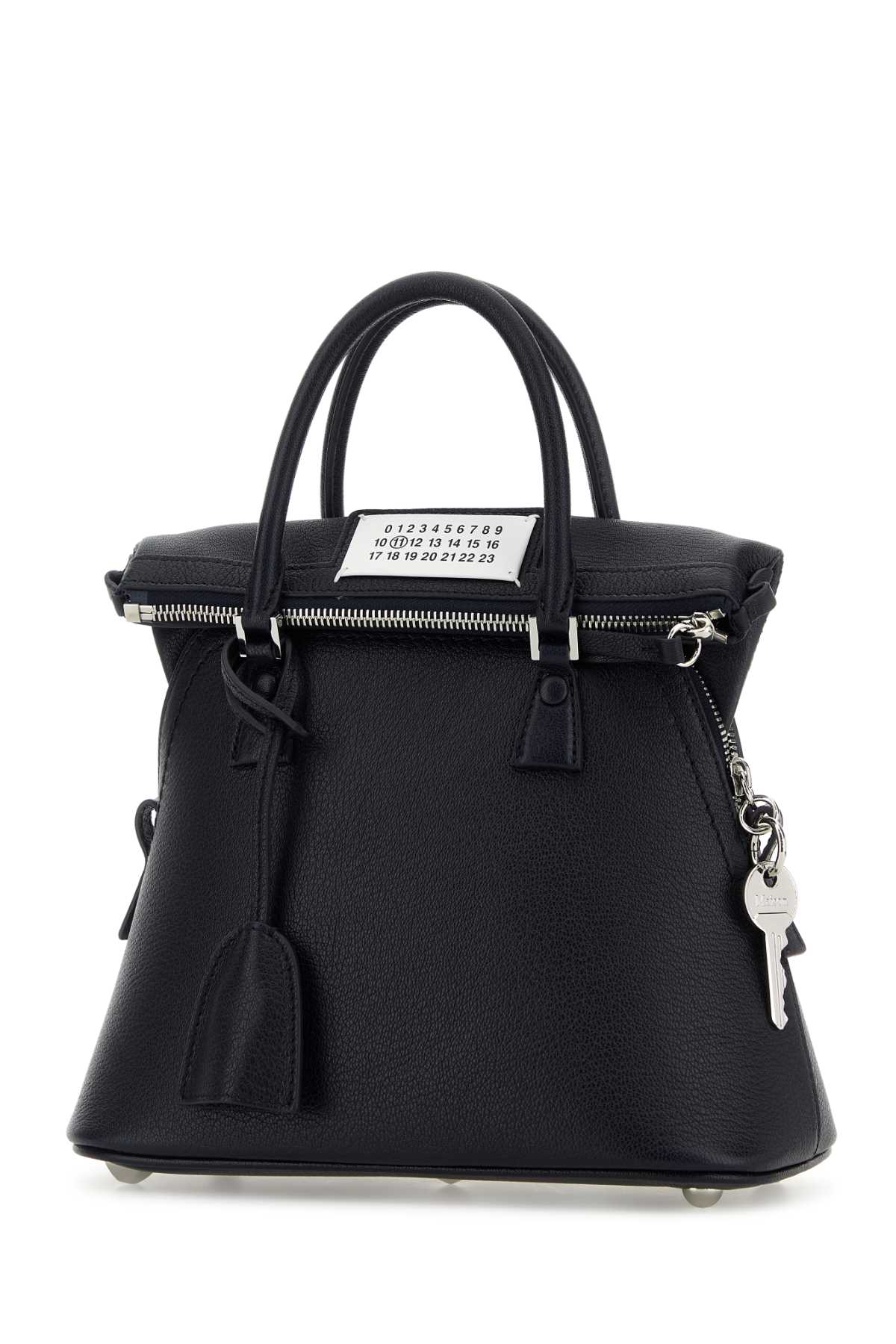 Maison Margiela Navy Blue Leather Mini 5ac Handbag In Blue