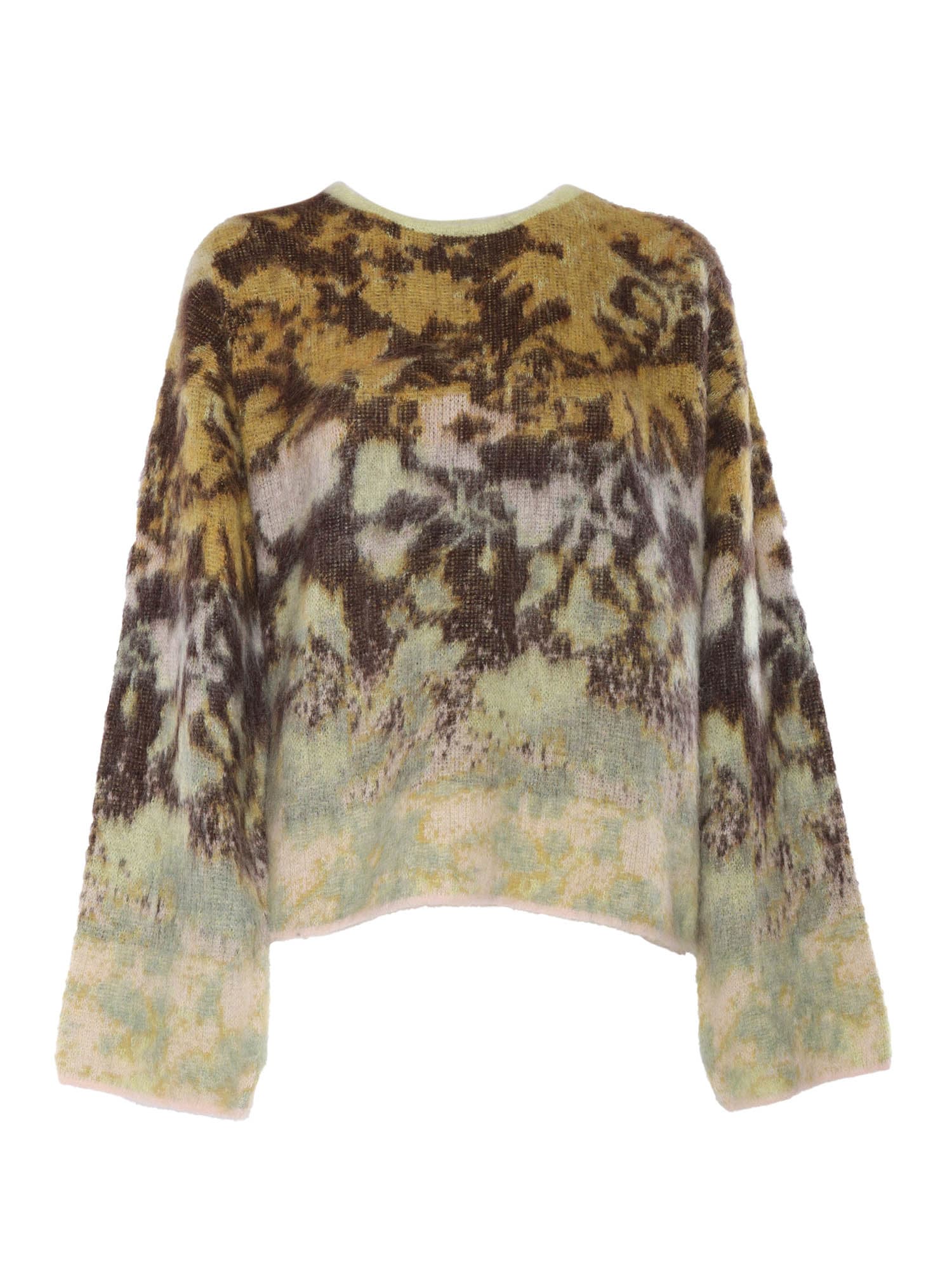 Shop Forte Forte Bloom Mist Alpaca And Mohair Jacquard Sweater In Green