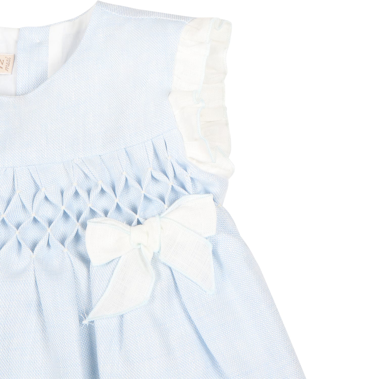 Shop La Stupenderia Light Blue Dress For Baby Girl With Bows