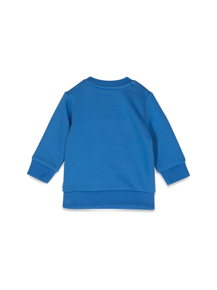 Shop Hugo Boss Logo Crewneck Sweatshirt In Blue