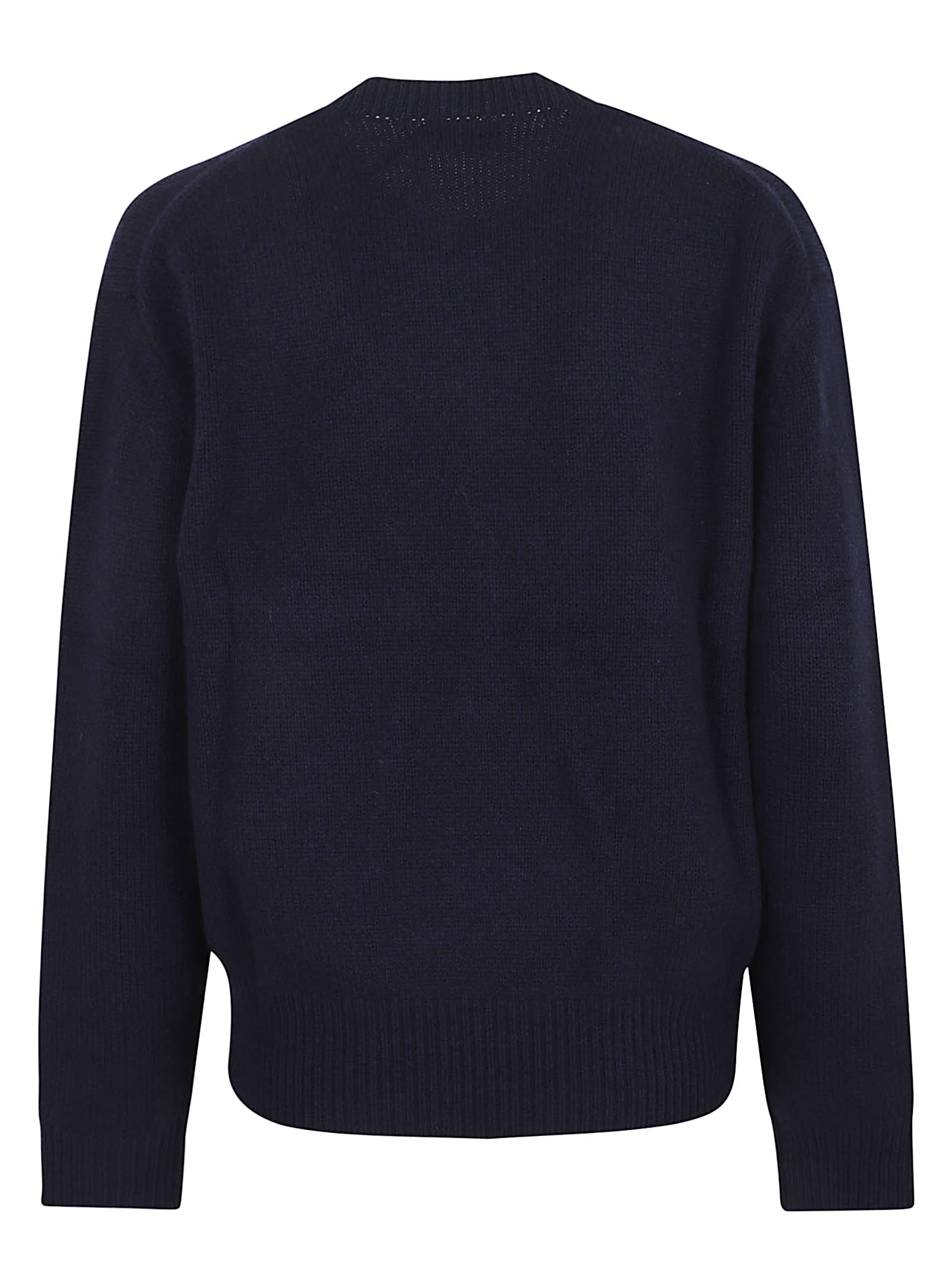 Polo Ralph Lauren Blue Crewneck Sweater With Maxi Logo Bear On The Front In Wool And Cashmere Woman In Blue