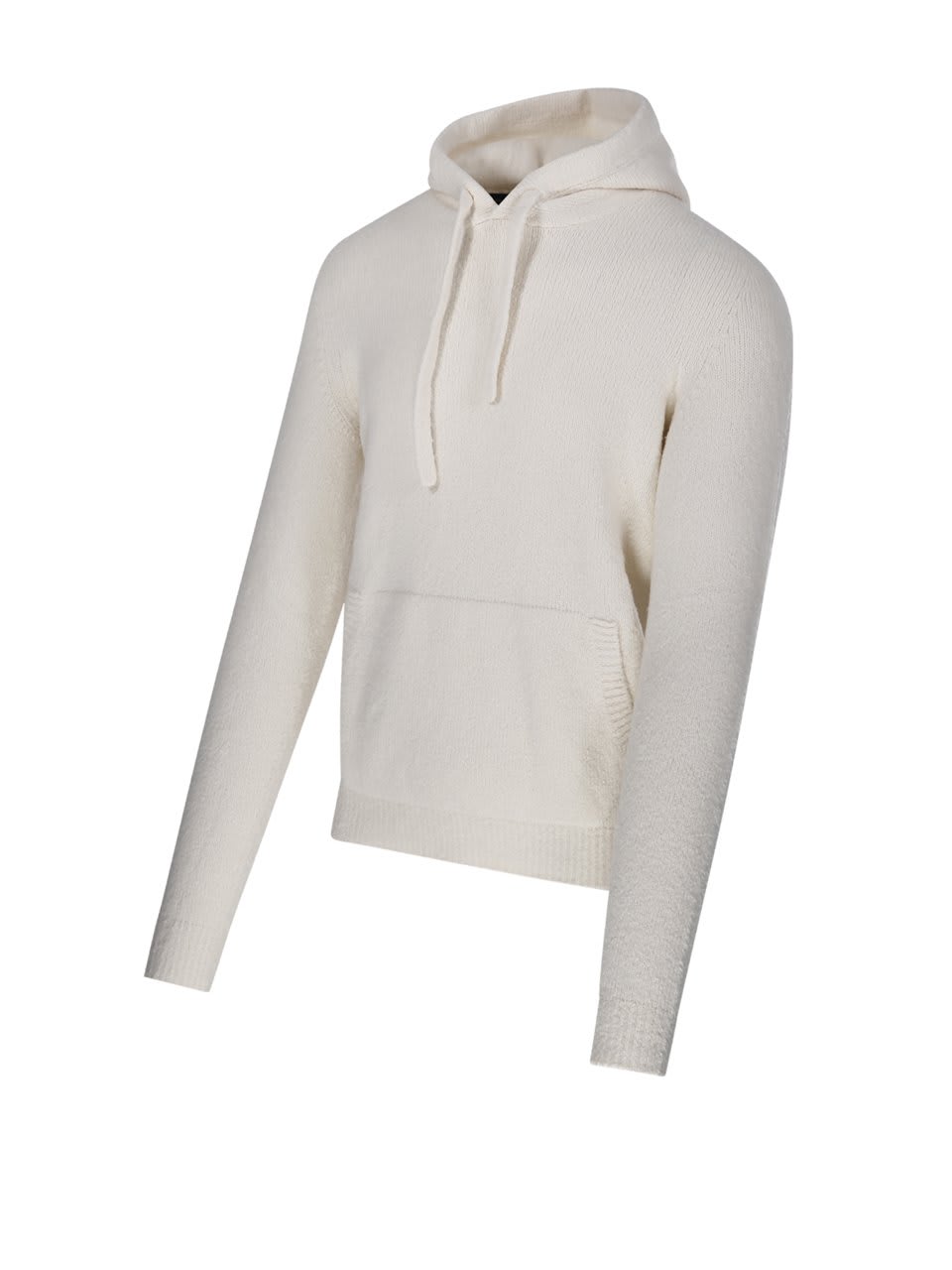 Shop Roberto Collina Drawstring Knit Hoodie In Neutrals