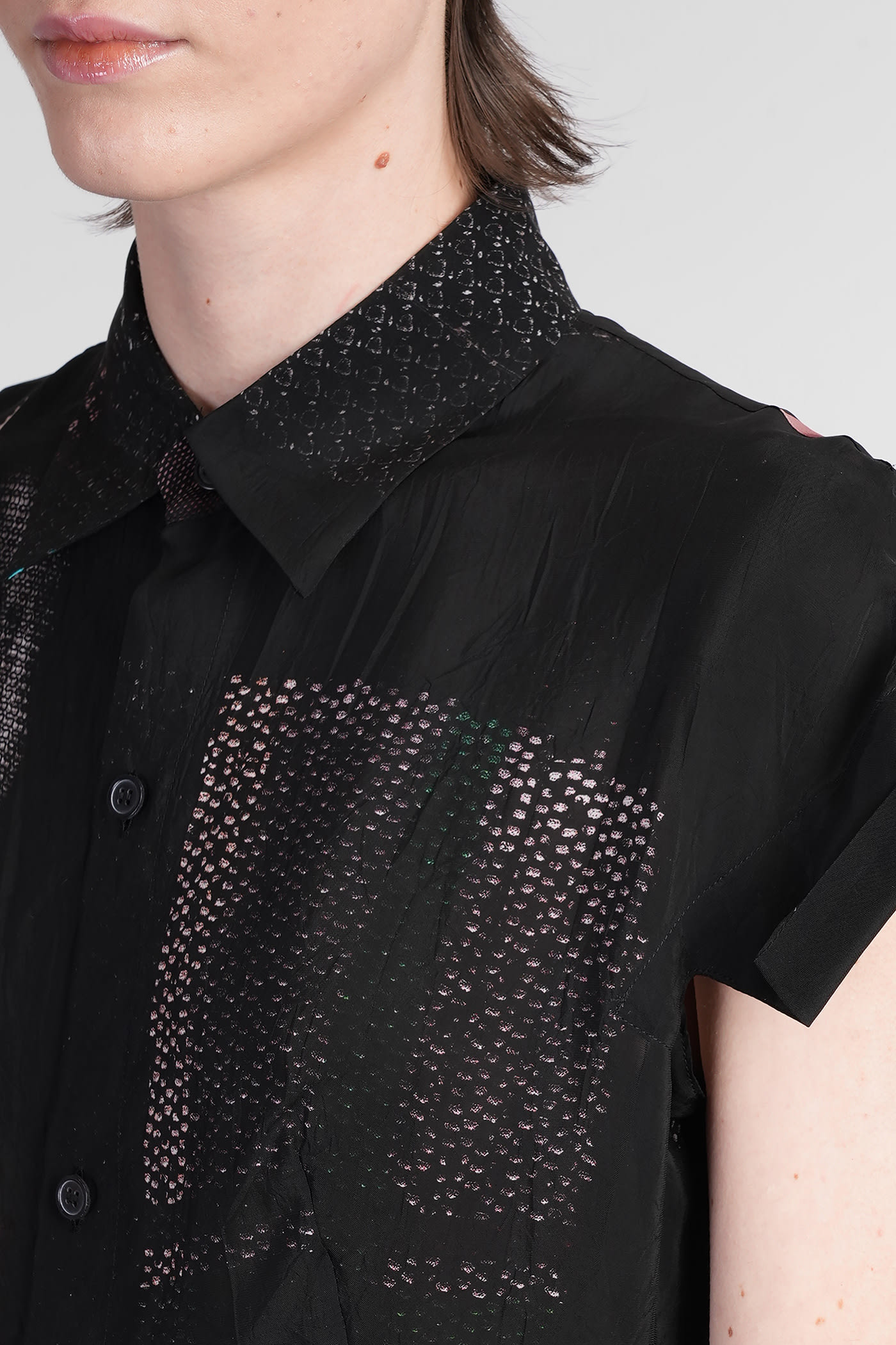 Yohji Yamamoto Shirt In Black Polyamide Polyester In Black