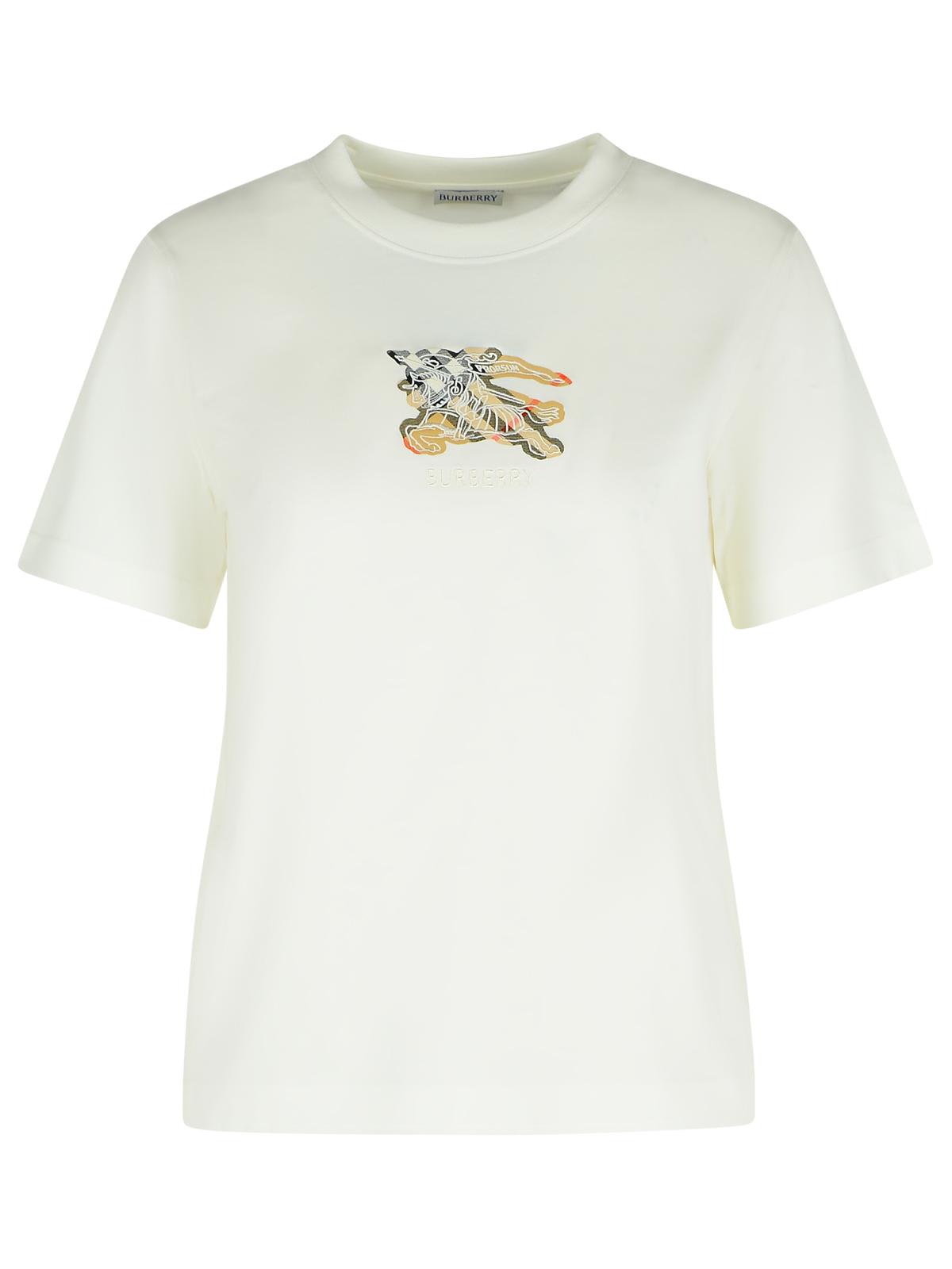 Burberry Graphic Print Short Sleeve Crew Neck T-shirt In White