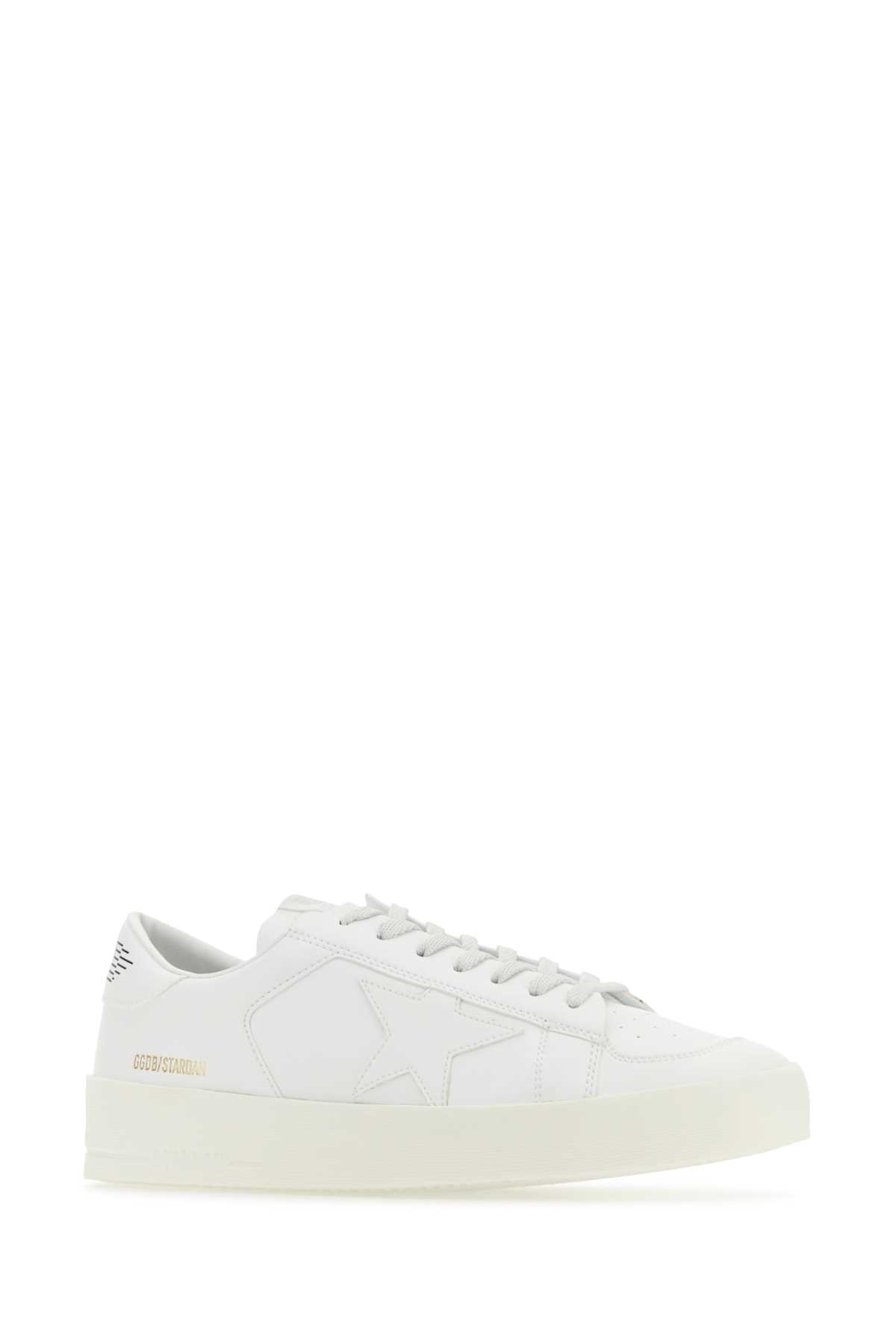 GOLDEN GOOSE WHITE SYNTHETIC LEATHER STARDAN SNEAKERS