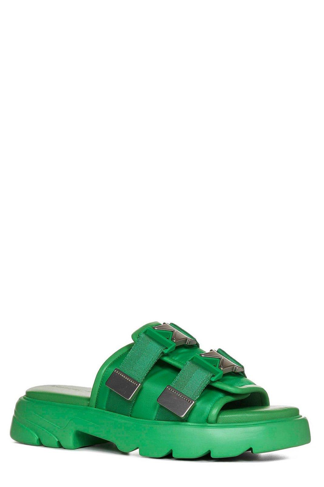 Shop Bottega Veneta Flash Padded Flat Sandals In Green