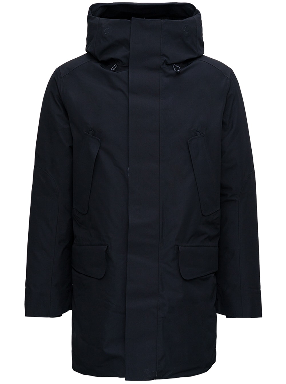 Save the Duck Black Alphons Nylon Hooded Jacket With Pockets