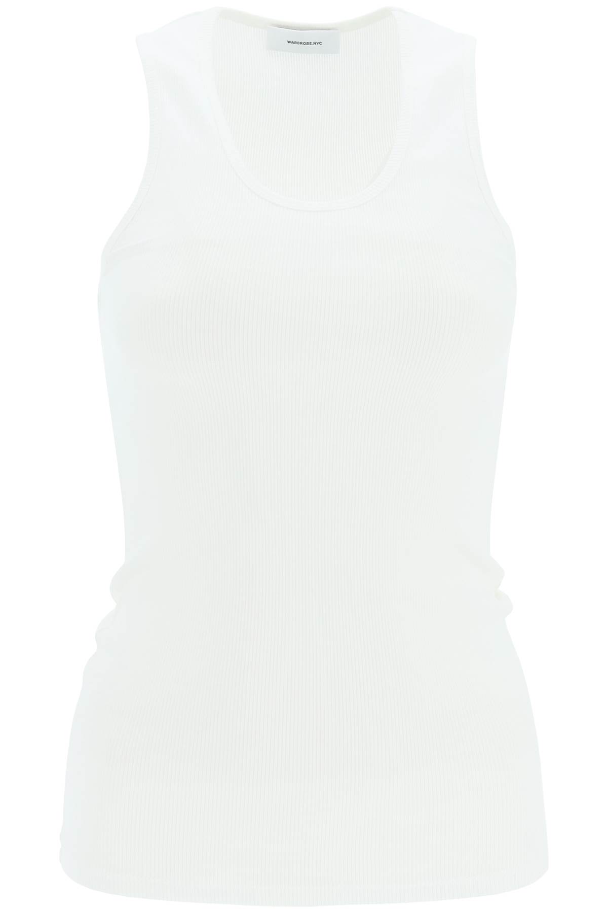 Shop Wardrobe.nyc Ribbed Cotton Tank Top In Wht White