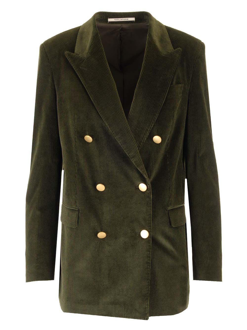 Shop Tagliatore Jasmine Double-breasted Blazer In Green