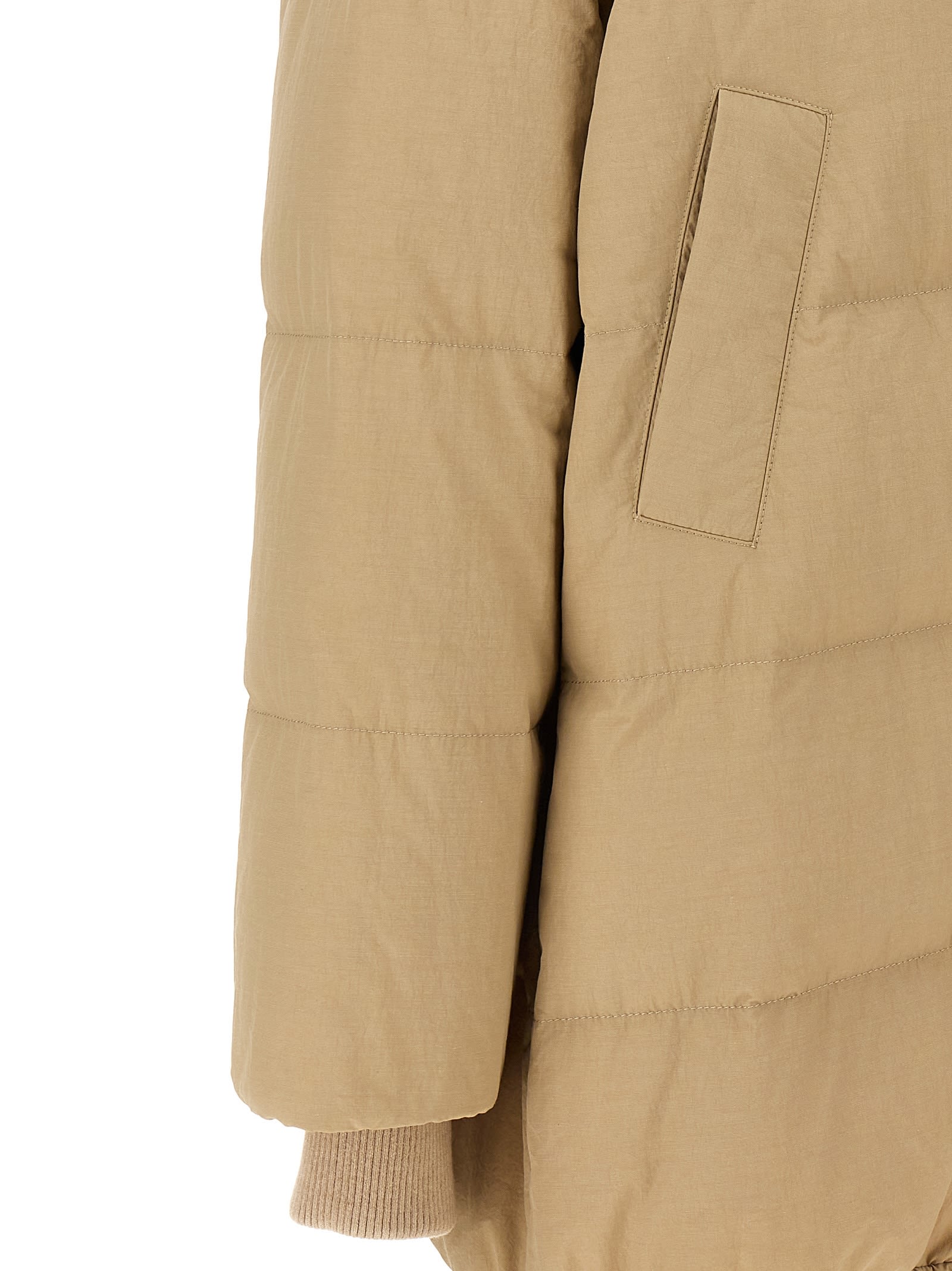 Shop Brunello Cucinelli Nylon Down Jacket In Beige