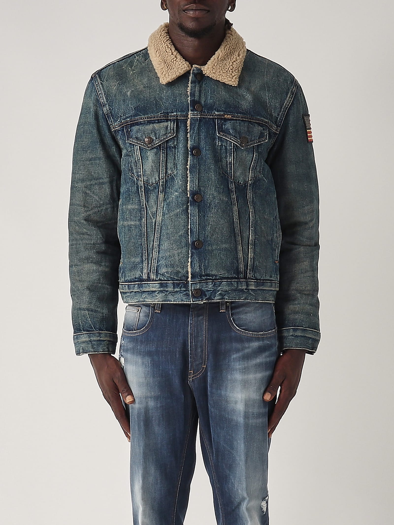 Shop Polo Ralph Lauren Trucker Jacket Jacket In Denim