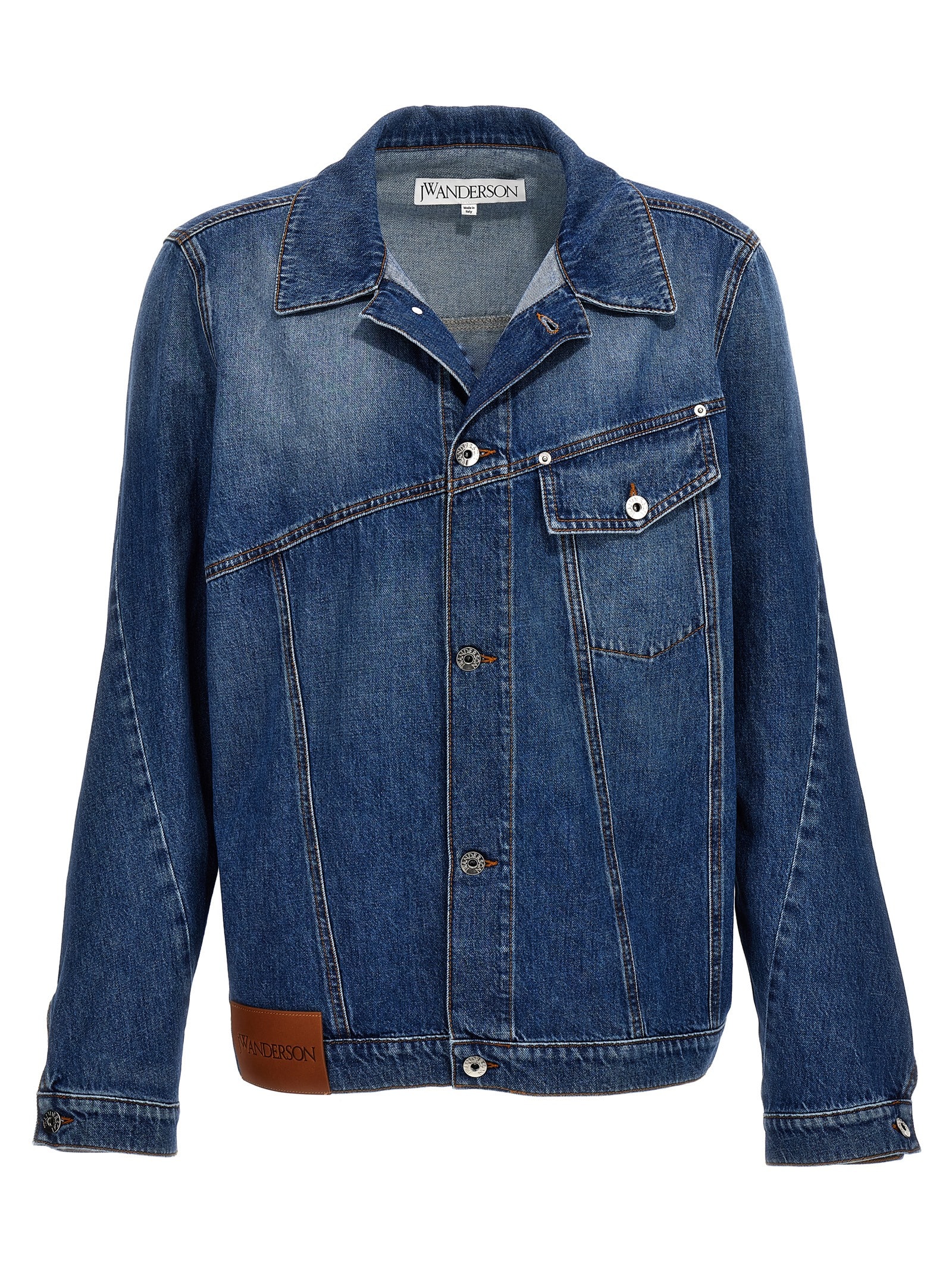 Shop Jw Anderson Twisted Workwear Denim Jacket In Blue