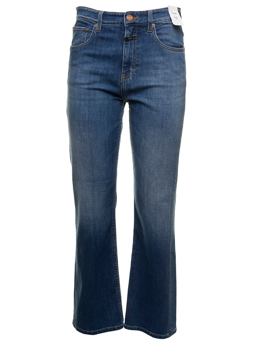 Blue Flared And Cropped Jeans In Denim Closed Woman
